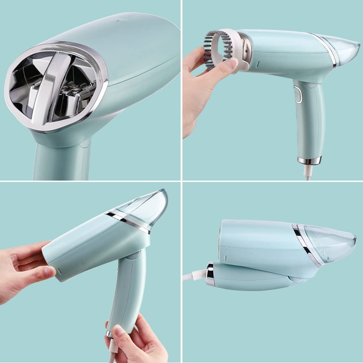 SEFAX 1000W Handheld Steamer for Clothes - Portable Travel Garment Steamer with Auto-Off Function - Lightweight Fabric Wrinkle Remover for Home & Travel - Perfect for Business Trips, Weddings, and Daily Outfits (Blue)
