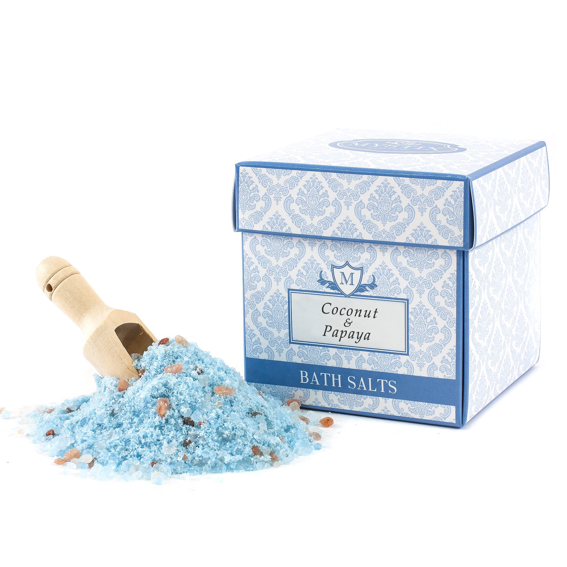 London Coconut & Papaya Scented Bath Salts 350g - Epsom Salt, Dead Sea Mineral & Himalayan Pink Salt Blend | Handmade in UK | Relaxing Spa Gift for Women & Men | Perfect for Stress Relief & Muscle Relaxation