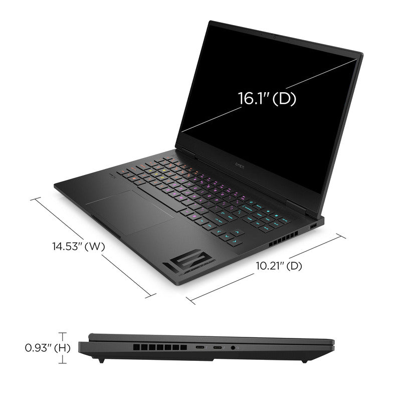 OMEN Transcend 16 Gaming Laptop - Intel Core i7, 32GB RAM, 1TB SSD, NVIDIA GeForce RTX 4070, WQXGA Display, Windows 11 - Shadow Black | High-Performance Gaming & Content Creation Laptop for Professionals & Gamers