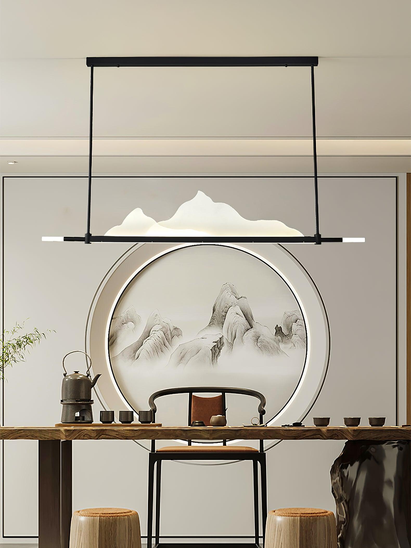 Leah Mountains Pendant Light - Modern Farmhouse Ceiling Fixture for Kitchen Island, Dining Room & Bedroom Decor