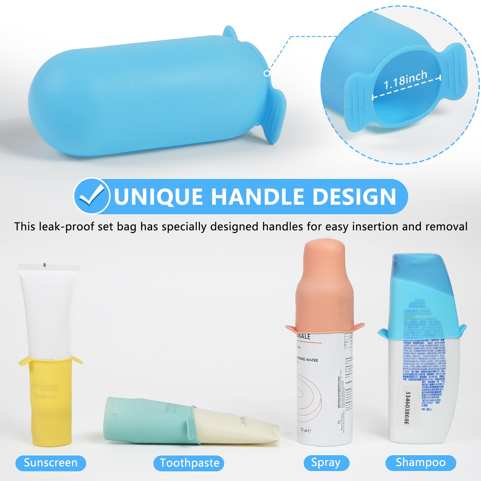 16 Pack Silicone Travel Bottle Covers - Leak Proof Toiletry Accessories for Women & Men - Cruise Essentials 2024 - Perfect for Airplane, Cruise Ship & Vacation Packing