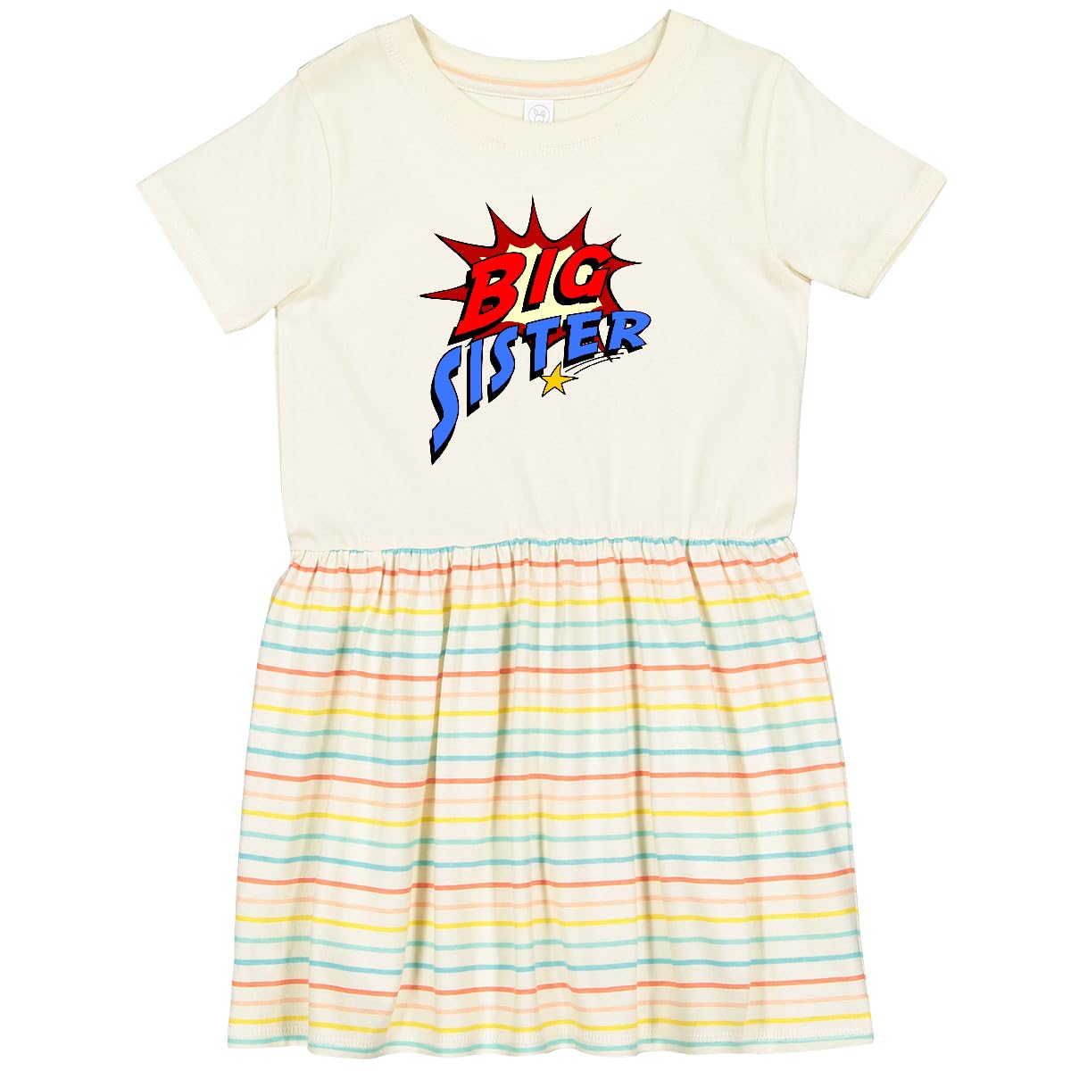 Inktastic Big Sister Superhero Toddler Dress - Cute Superhero Costume for Toddler Girls, Birthday Gift, Sibling Matching Outfit - Perfect for Family Photos, Birthday Parties & Special Occasions