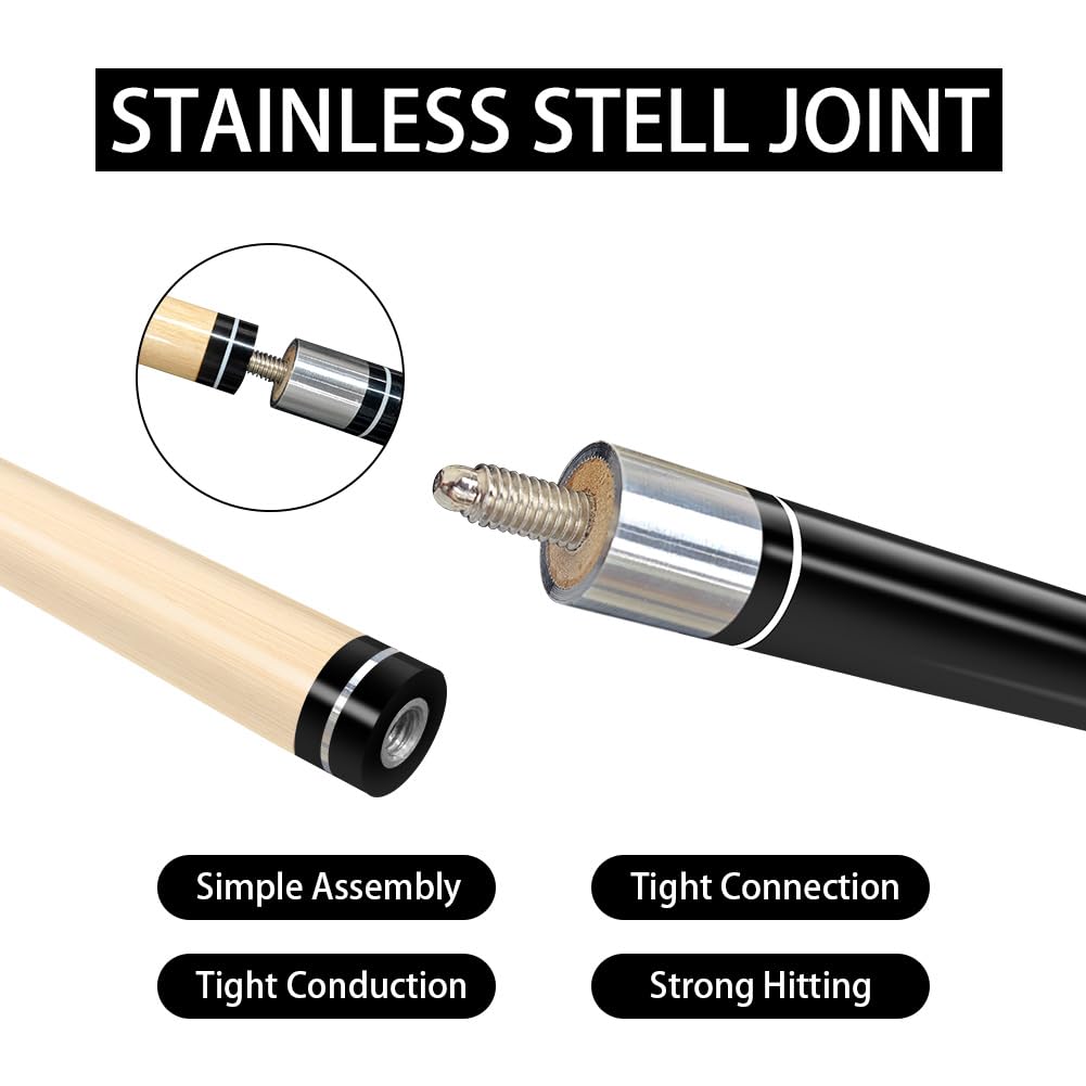 Premium Maple Wood Pool Cue Stick Set - 4 Professional 58
