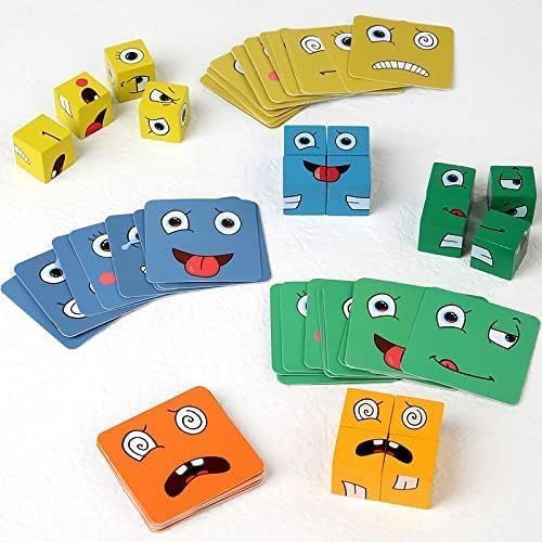 Toy Imagine Cube Face Game - Fun & Educational Puzzle for Kids Ages 3+ | 4 Colorful Cubes & Matching Cards | Memory & Recognition Skill Development | Perfect for Preschool Learning, Family Game Night & Travel Activities
