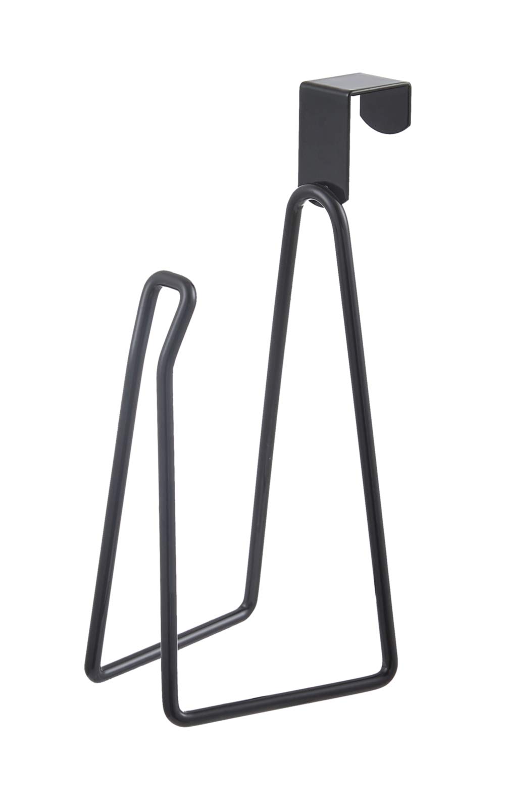 Black Metal Over The Tank Toilet Paper Holder Stand - Bathroom Tissue Roll Dispenser & Storage Organizer for Home, RV, and Office Use