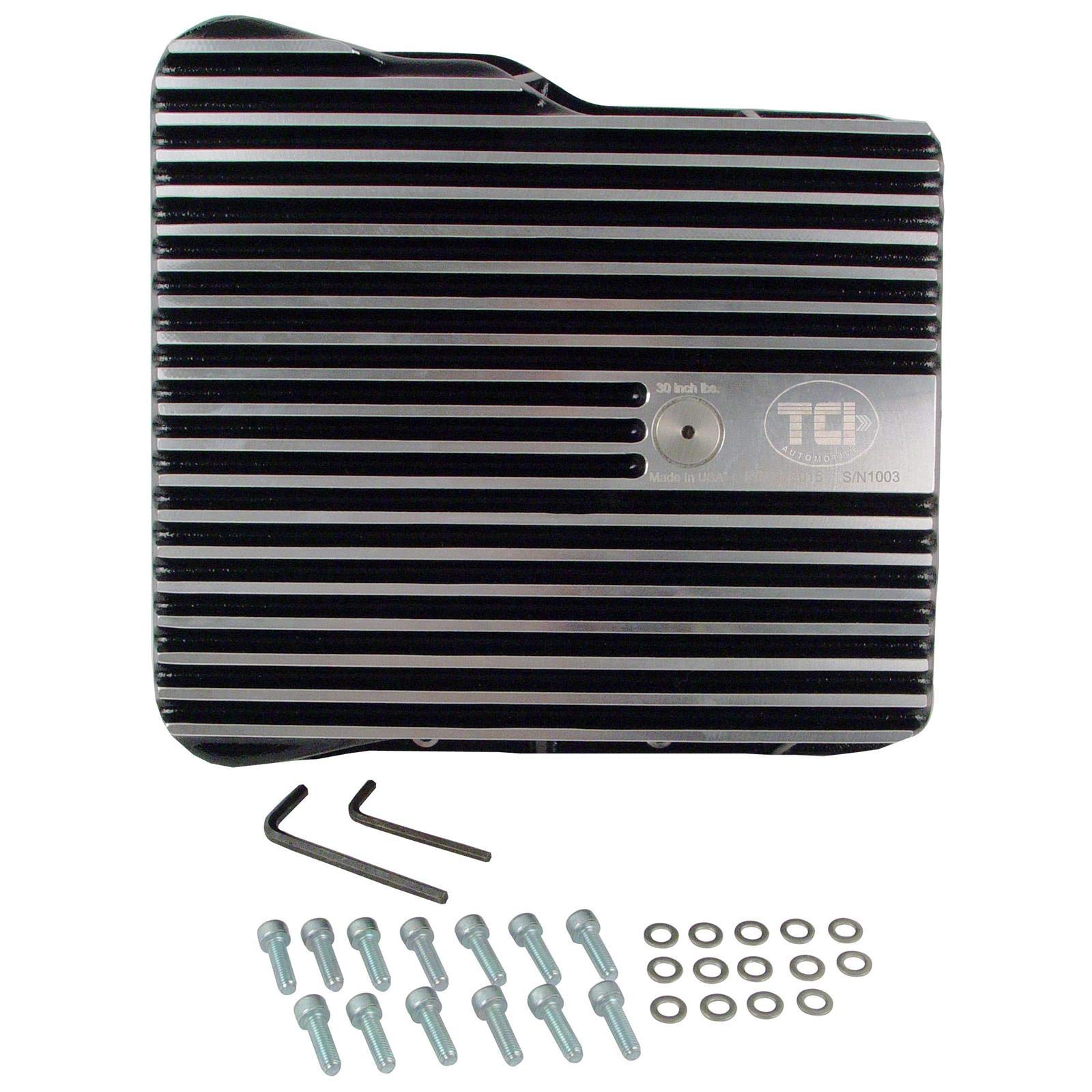 TCI 538010 Aluminum Transmission Pan - High-Performance Replacement for Smooth Gear Shifting - Perfect for Chevy, Ford, Dodge & Jeep Off-Road & Racing Applications