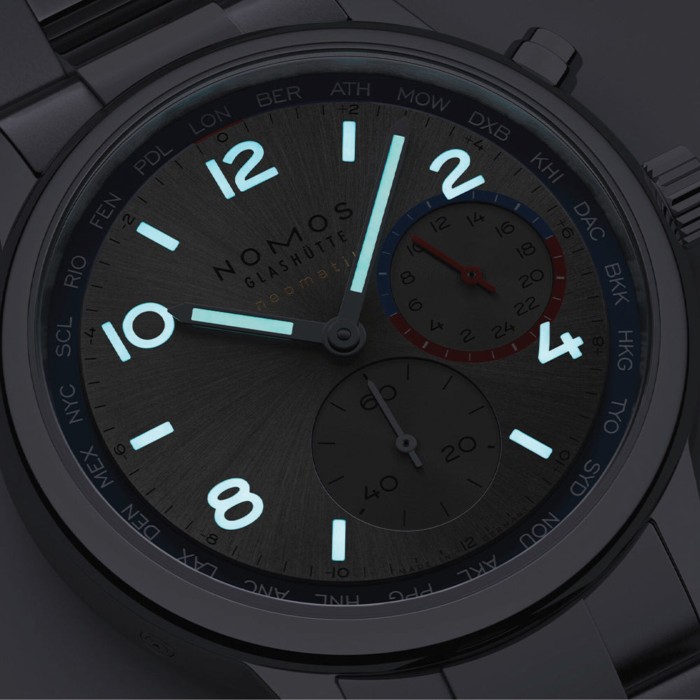 Club Sport Neomatik Worldtimer 40mm Silver Watch on Stainless Steel Bracelet - Perfect for Travel, Business & Luxury Sports Events