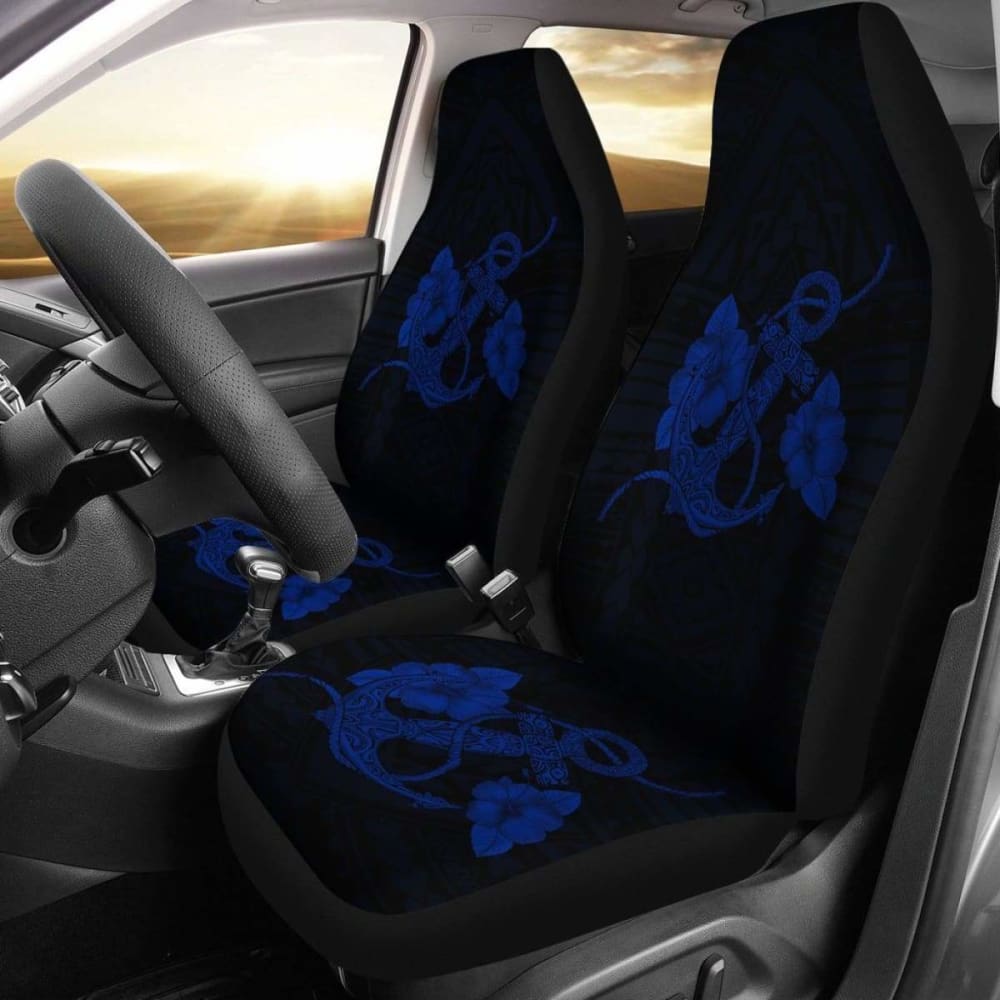 Premium Anchor Blue Polyester Tribal Print Car Seat Covers - Universal Fit for Cars, Trucks & SUVs - Durable, Stylish Protection for Daily Commutes & Road Trips