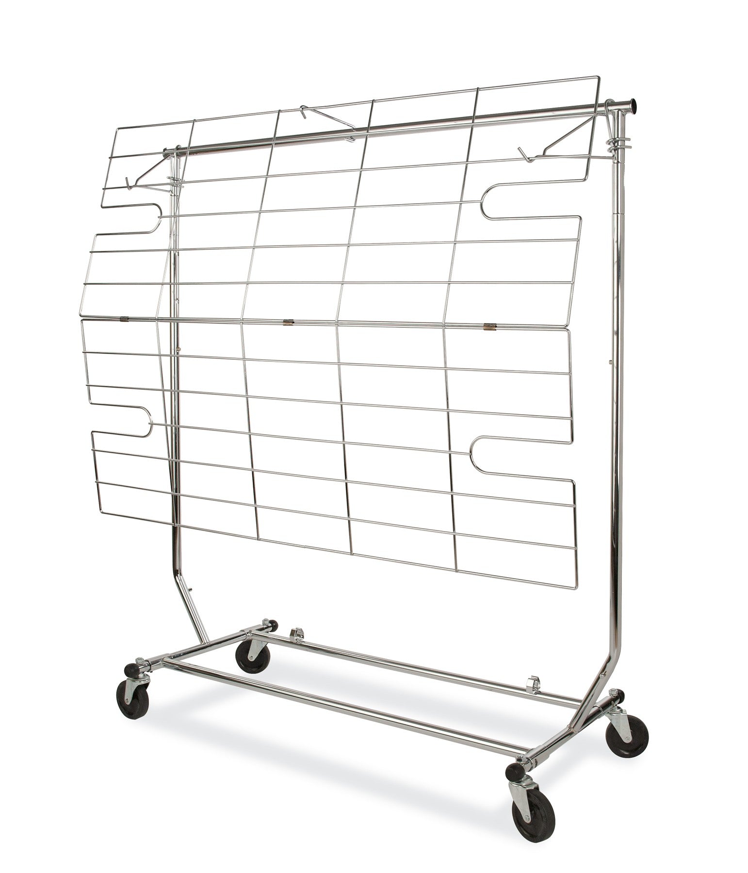 Foldable Rolling Clothes Rack with Screen - Space-Saving Storage for Bedroom, Closet & Laundry Room - Durable & Portable Garment Organizer