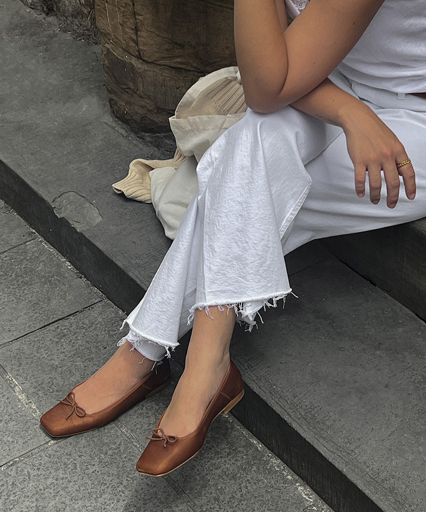 ANISA Ballet Flats for Women - Copper Metallic Suede Comfortable Slip-On Shoes | Perfect for Work, Casual Wear & Dance