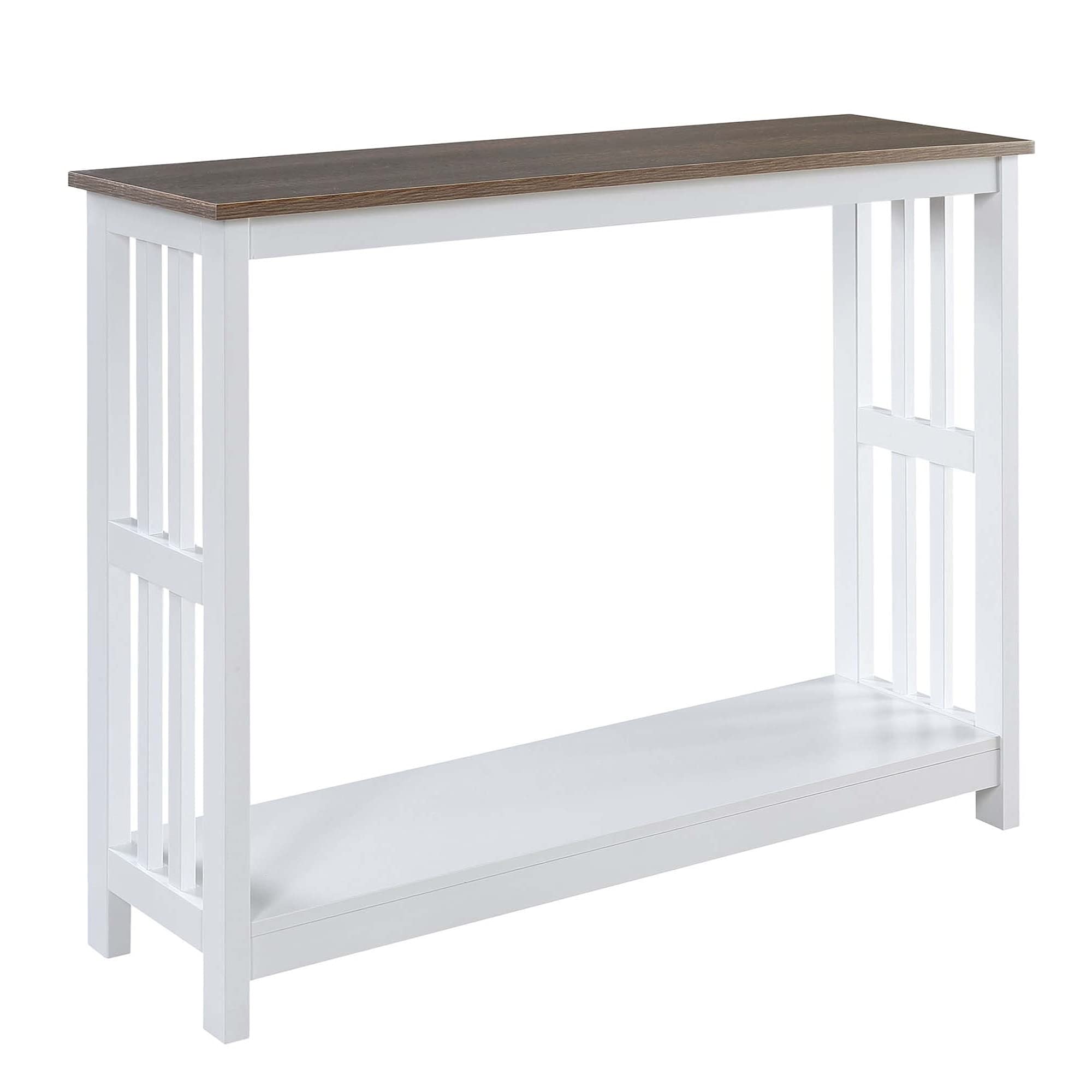Ergonomic Mission Style Console Table with Shelf - Modern Entryway Sofa Table for Living Room, Hallway & Home Office Decor
