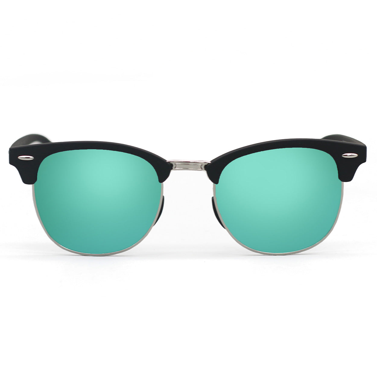 The Masters – Mirrored Aqua Clubmaster Sunglasses for Men & Women | Retro Aviator Style, UV400 Protection | Perfect for Beach, Driving & Outdoor Activities