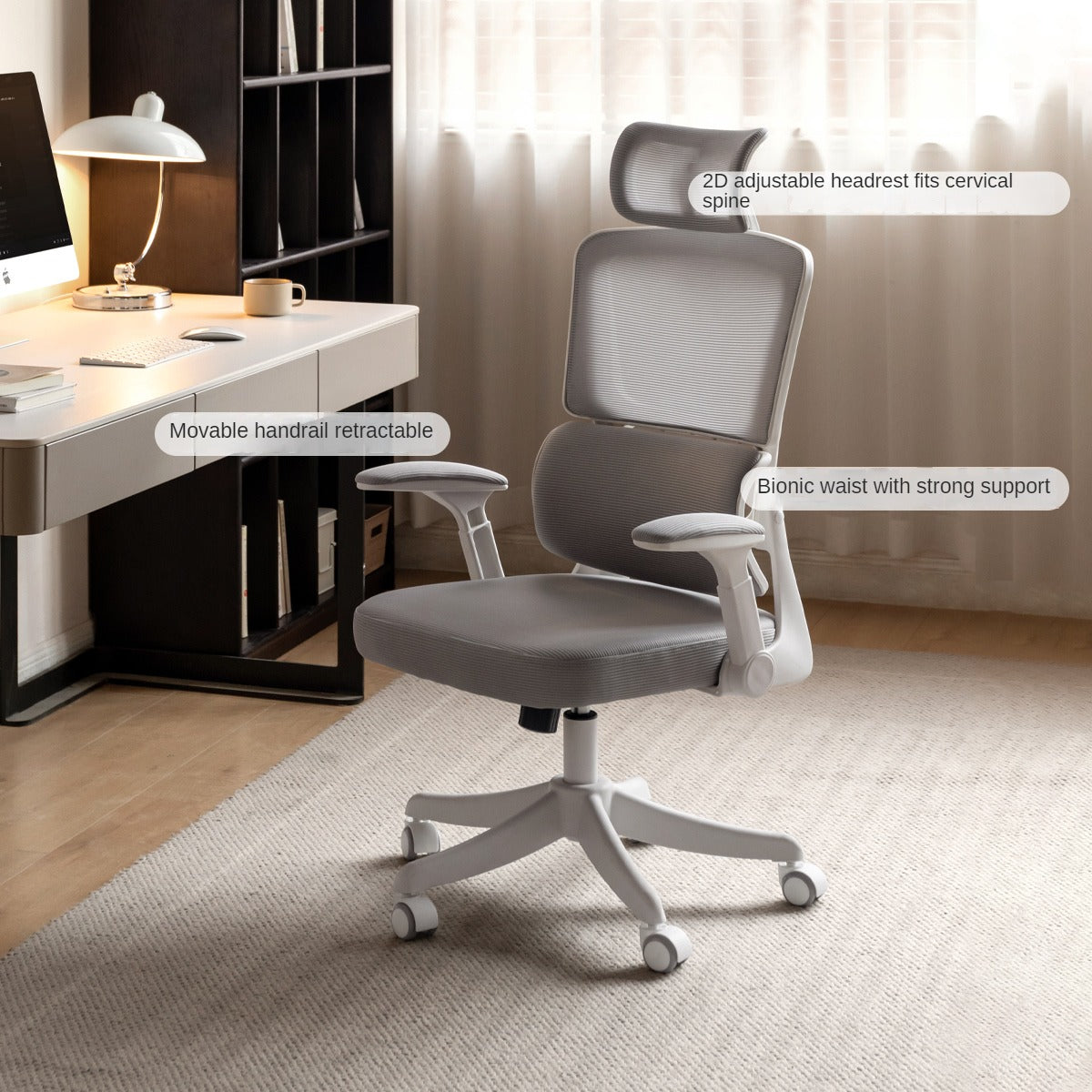 Ergonomic Office Chair with Lumbar Support - Comfortable Computer Desk Chair for Long Hours Sitting - Perfect for Home Office, Gaming, and Workspace
