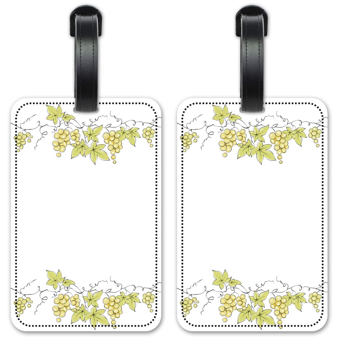 Grape Vine Luggage ID Tags - Set of 2 Suitcase Identification Cards for Travel & Vacation - Elegant Baggage Tags for Easy Identification