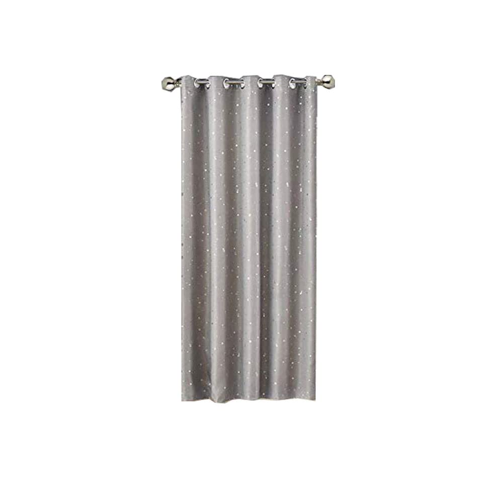 Thermal Insulated Blackout Curtains with Silver Stars Print - Noise Reducing Window Drapes for Bedroom & Nursery (52x96 Inch, 1 Panel) - Perfect for Sleep, Privacy & Energy Efficiency