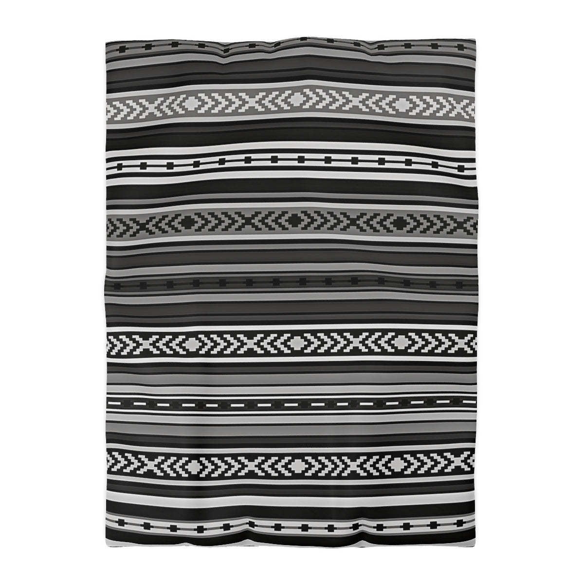 Santa Fe Gray Microfiber Polyester Duvet Cover Set with Invisible Zipper - Southwestern Style Bedding for Queen, King, Full & Twin Size - Perfect for Guest Rooms, Master Bedrooms & Vacation Homes