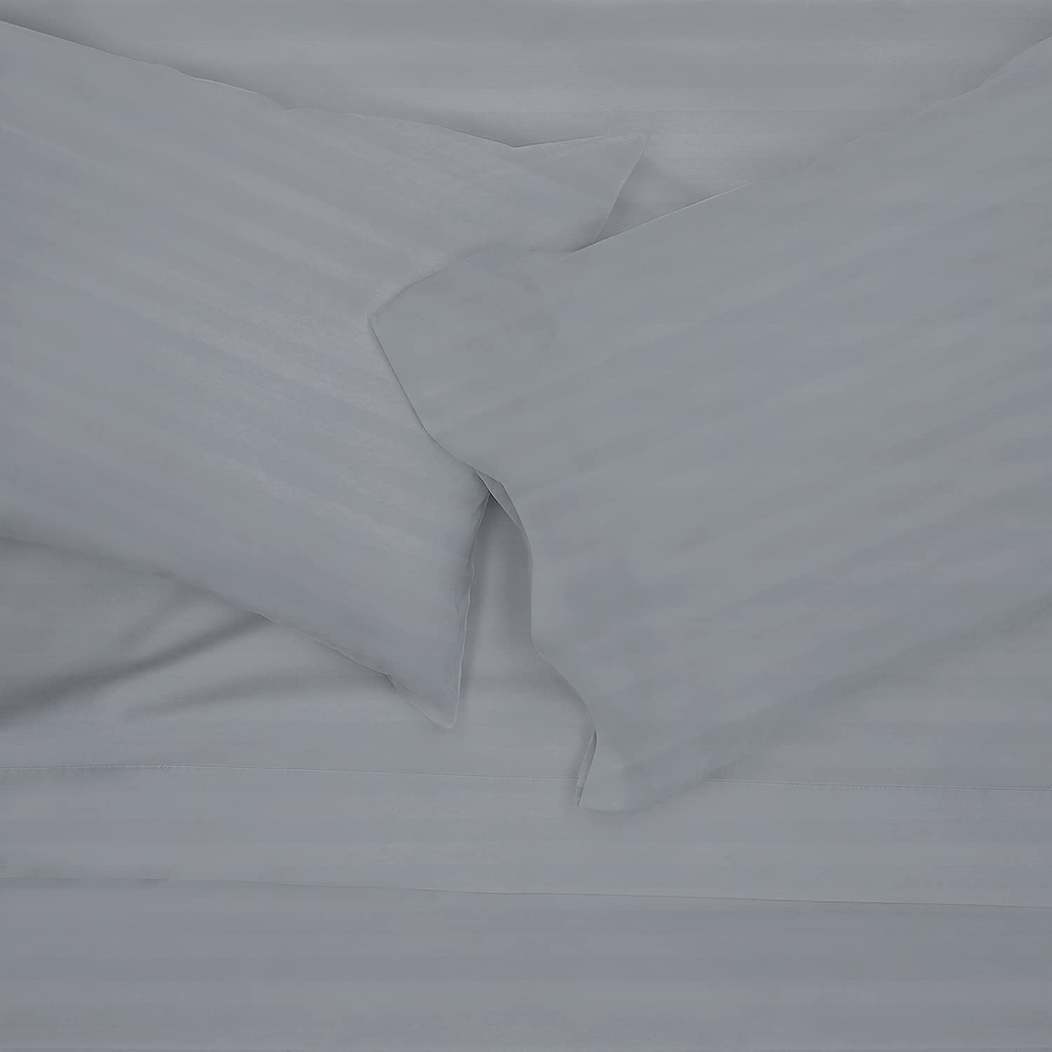 400 Thread Count 100% Cotton Damask Stripe Queen Size 6-Piece Luxury Bed Sheet Set | Deep Pocket Fits Mattress Up to 21 Inches | Soft & Breathable for All-Season Comfort | Perfect for Master Bedroom, Guest Room & Hotel Use