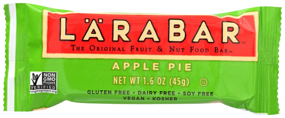 Organic Larabar Apple Pie Snack Bars - Gluten Free, Vegan, Non-GMO (Pack of 16, 1.6 oz Each) | Healthy Energy Bars for Hiking, Workouts & On-the-Go Snacking