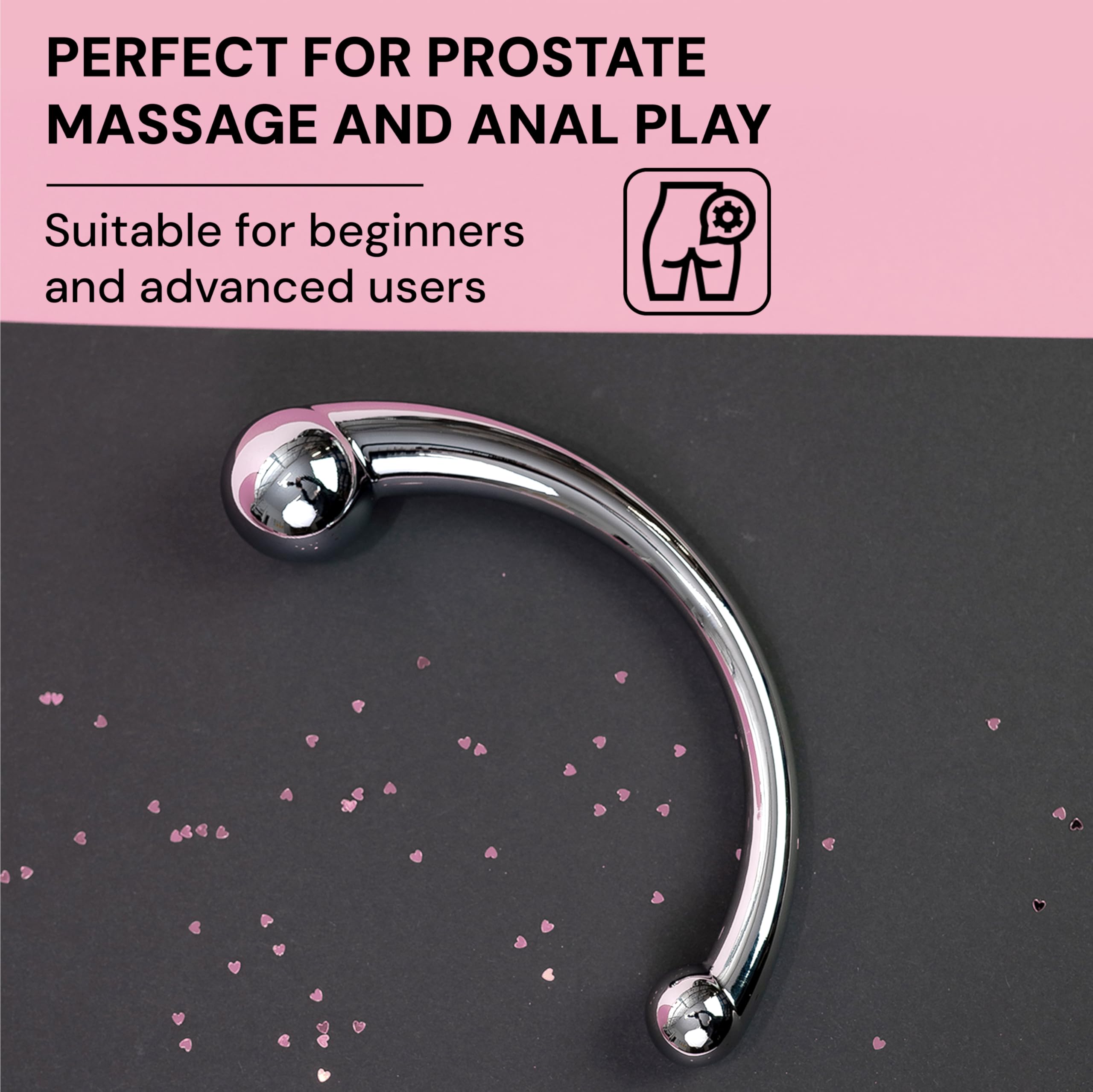 Stainless Steel Anal Plug 16cm - 2.1/3.2cm Diameter - Smooth Surface Beginner Sex Toy for Women & Men - G-Spot Massager - Perfect for Couples Play & Solo Exploration