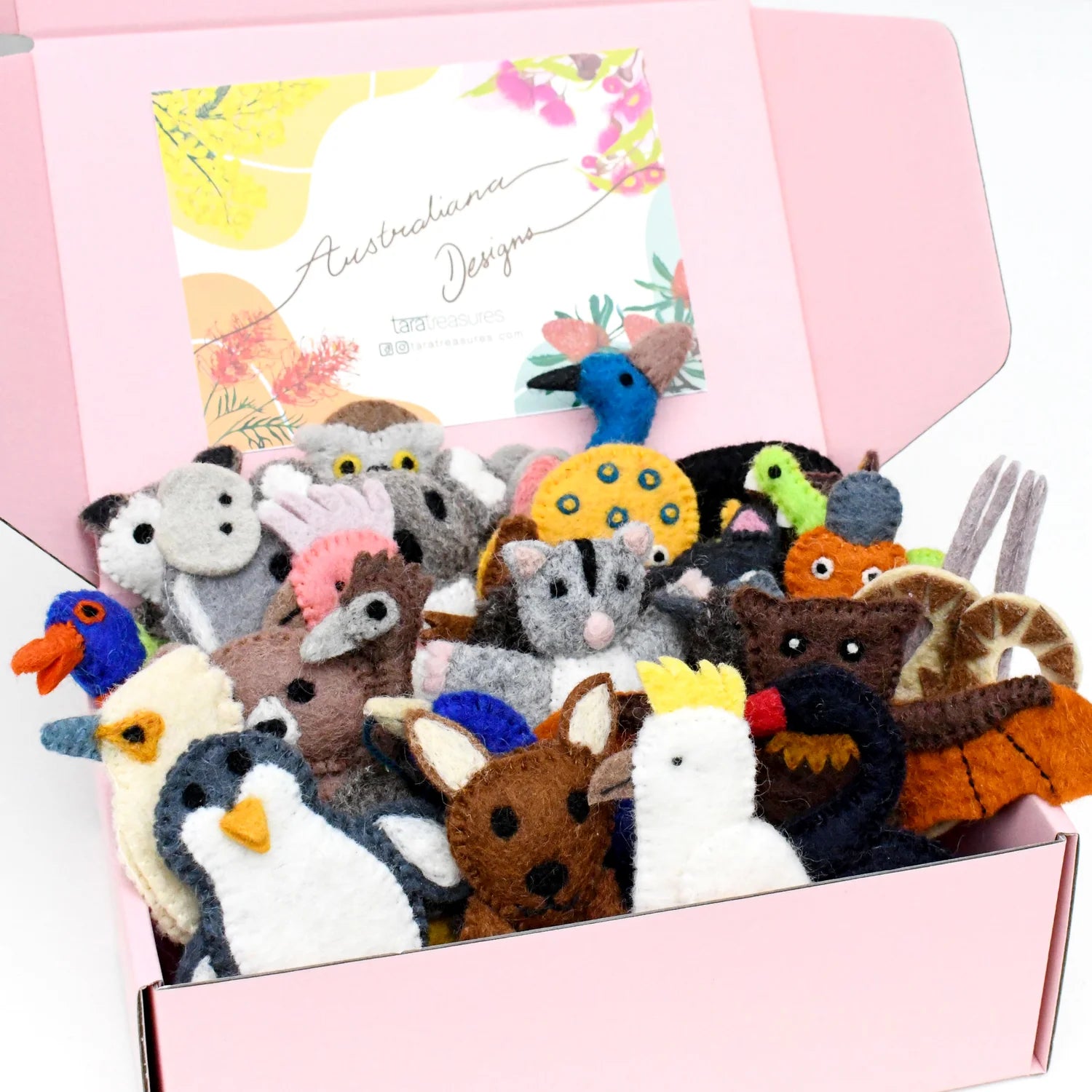 Bulk Felt Finger Puppet Set - 25 Piece Australian Animal Collection for Kids | Perfect for Storytelling, Classroom Activities & Pretend Play