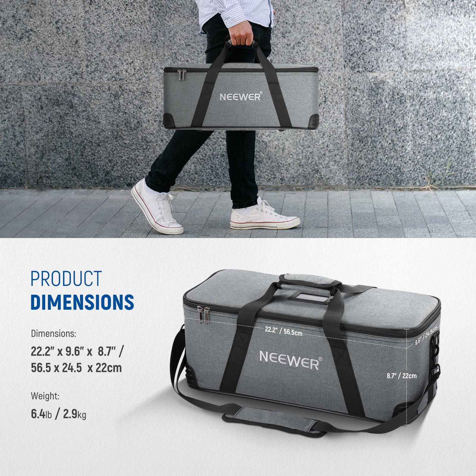 NEEWER PB6 Camera Bag with Adjustable Shoulder Strap - Durable Padded Case for DSLR, Mirrorless Cameras & Accessories - Perfect for Travel, Photography & Outdoor Shoots