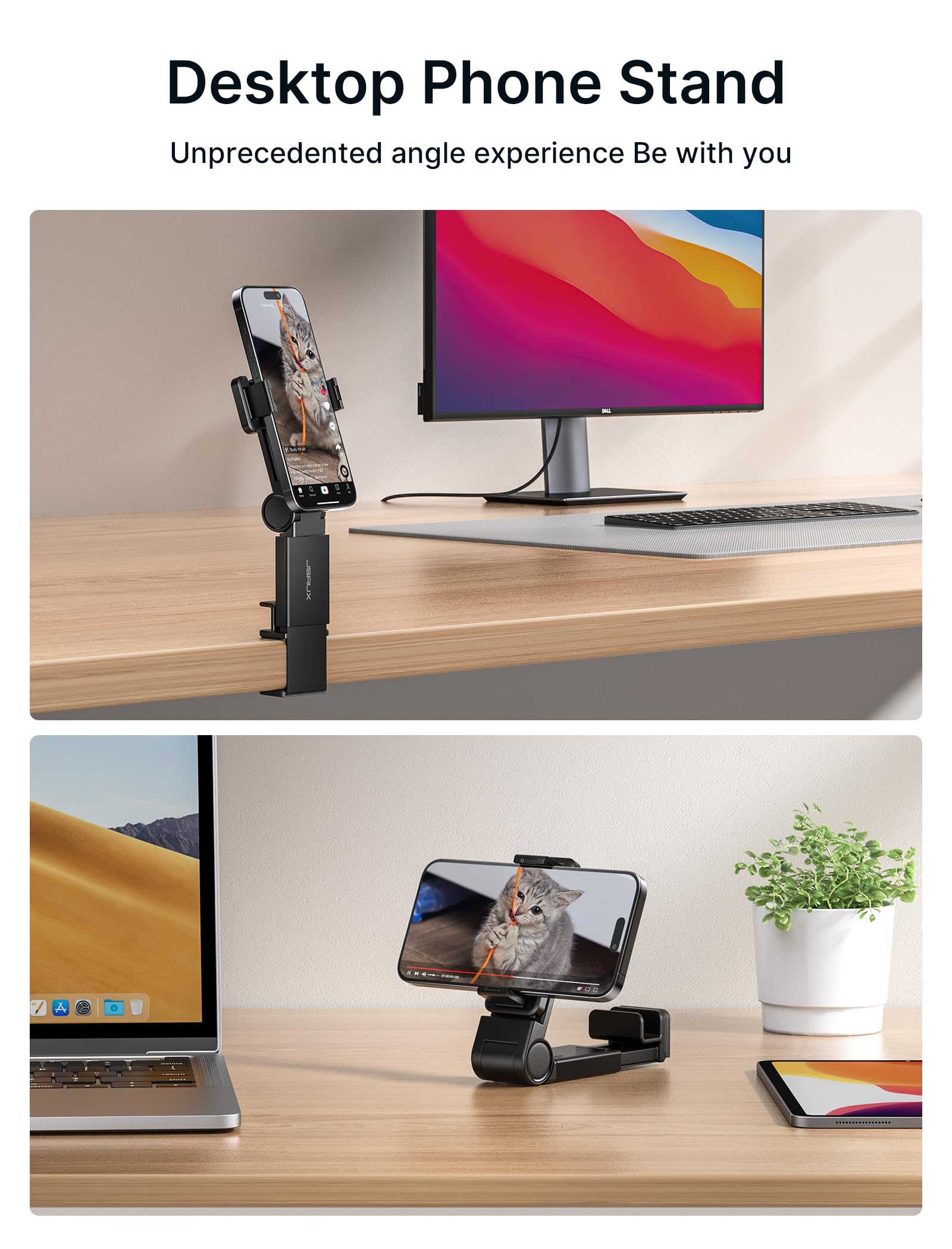 JSAUX 360° Rotating Airplane Phone Holder - Universal In-Flight Phone Mount for Hands-Free Travel | Perfect for Watching Movies, Gaming & Relaxing on Long Flights