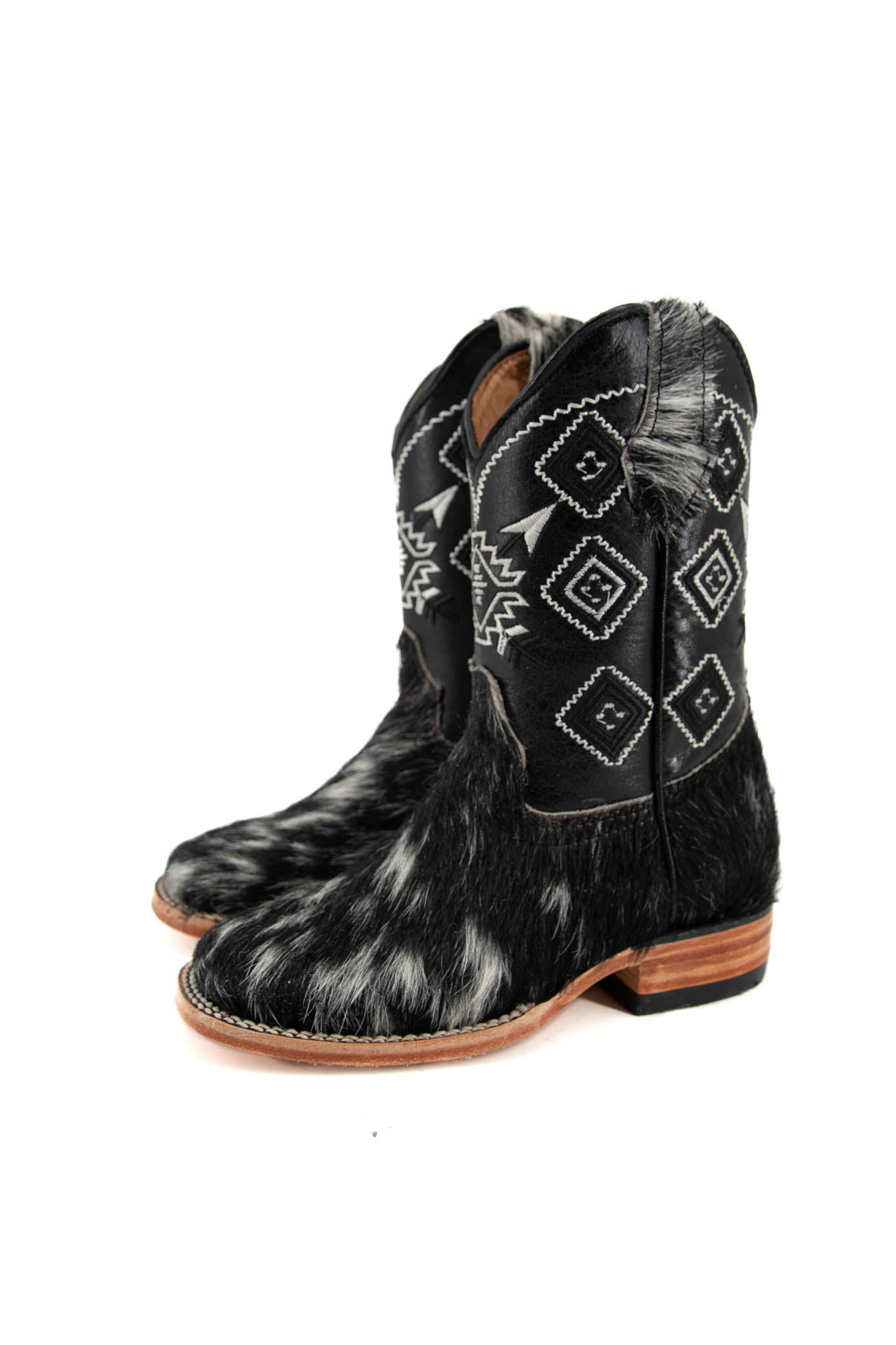 Kids Cowhide Boots - Durable & Stylish Western Boots for Boys & Girls - Perfect for Cowboy/Cowgirl Costumes, Rodeos & Outdoor Play
