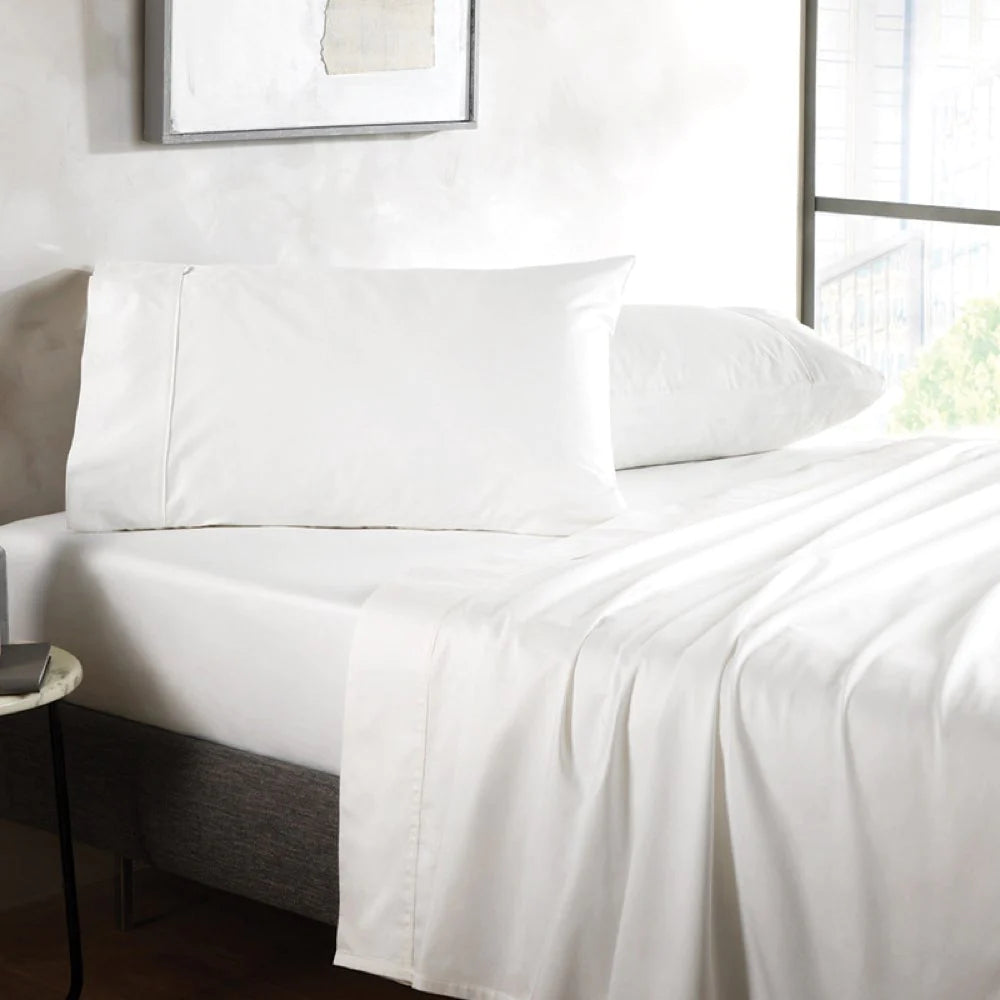 Sheridan 400 Thread Count Soft Sateen Sheet Set - Queen Size White Luxury Bedding for Hotel & Home Use - Breathable & Wrinkle-Resistant Bed Sheets for Ultimate Comfort