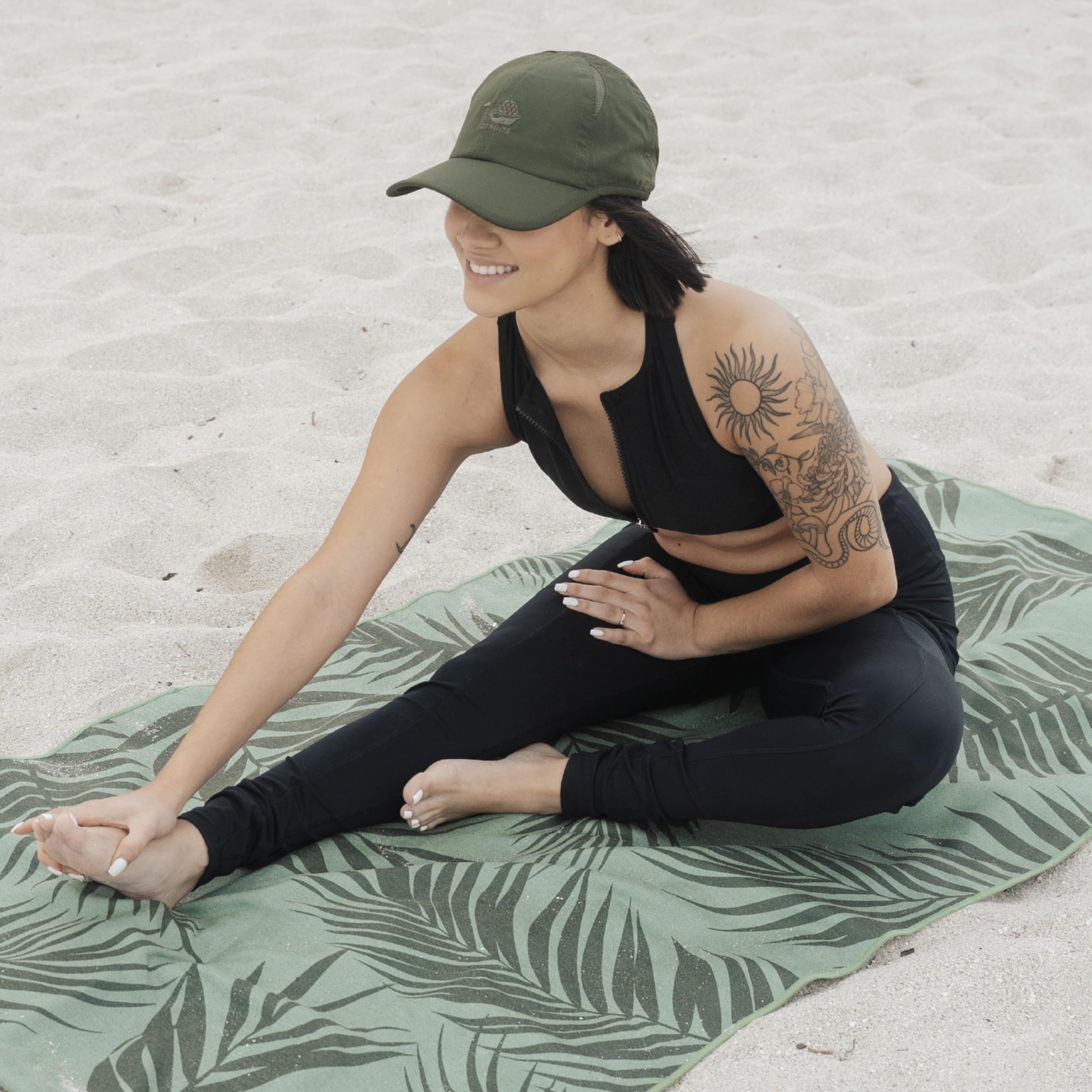 Performance Microfiber Running Towel & Car Seat Cover - Full-Sized Athletic Towel for Runners, Gym & Outdoor Activities (Garden of Races Past Design) - Perfect for Workouts, Sports & Travel