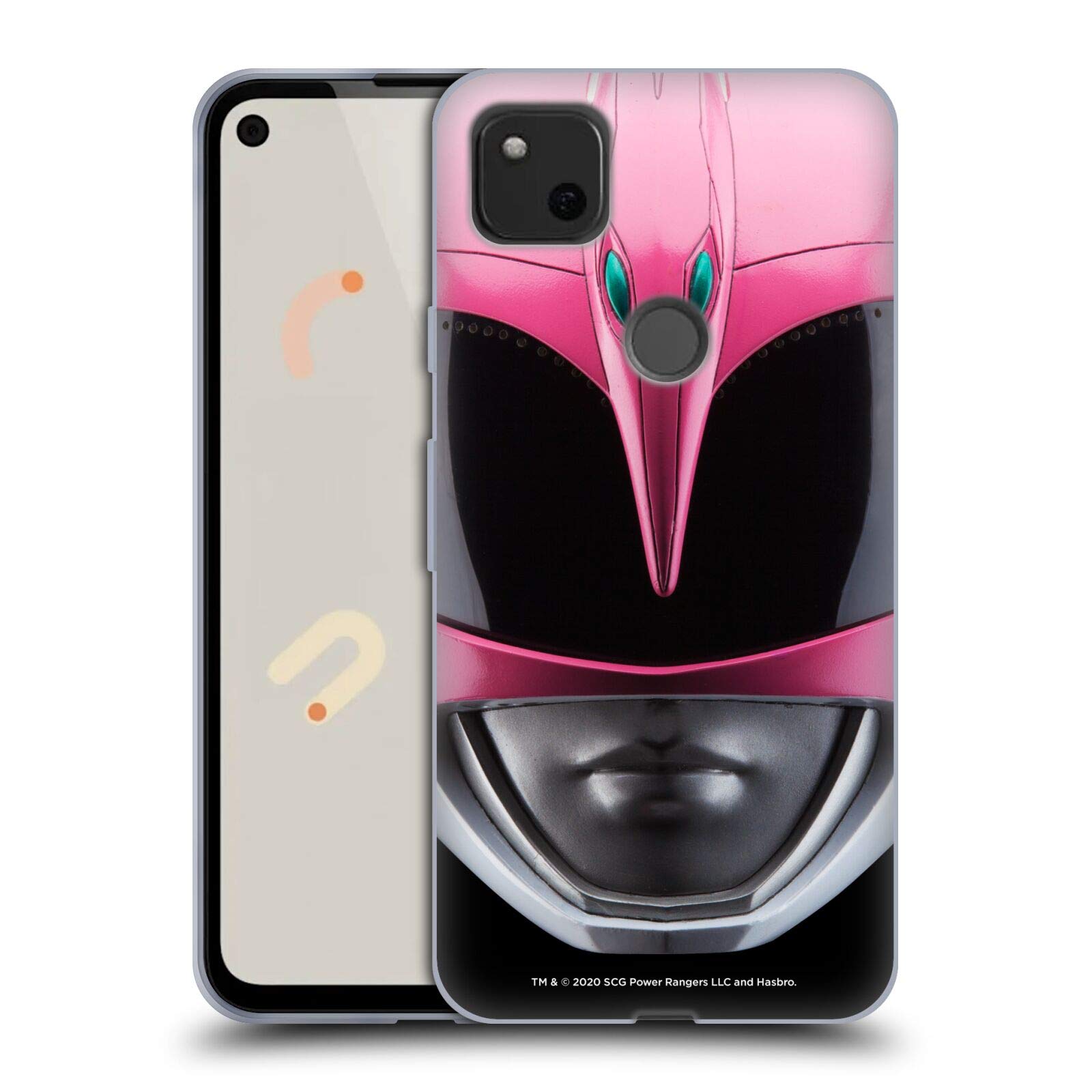 Officially Licensed Power Rangers Pink Helmet Case for Google Pixel 4a - Gaming & Cosplay