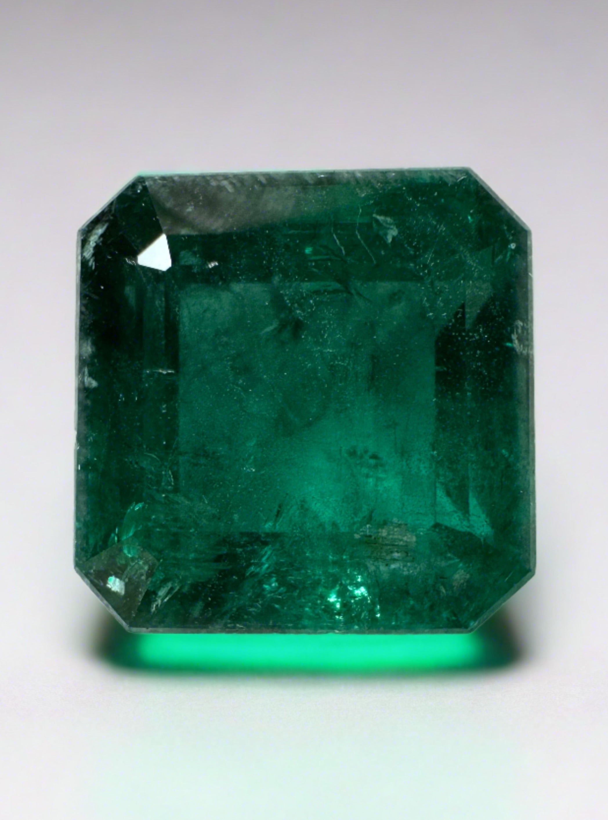 10.01 Carat Vivid Dark Green Natural Zambian Emerald - Asscher Cut Loose Gemstone for Jewelry Making, Engagement Rings & Collector's Pieces