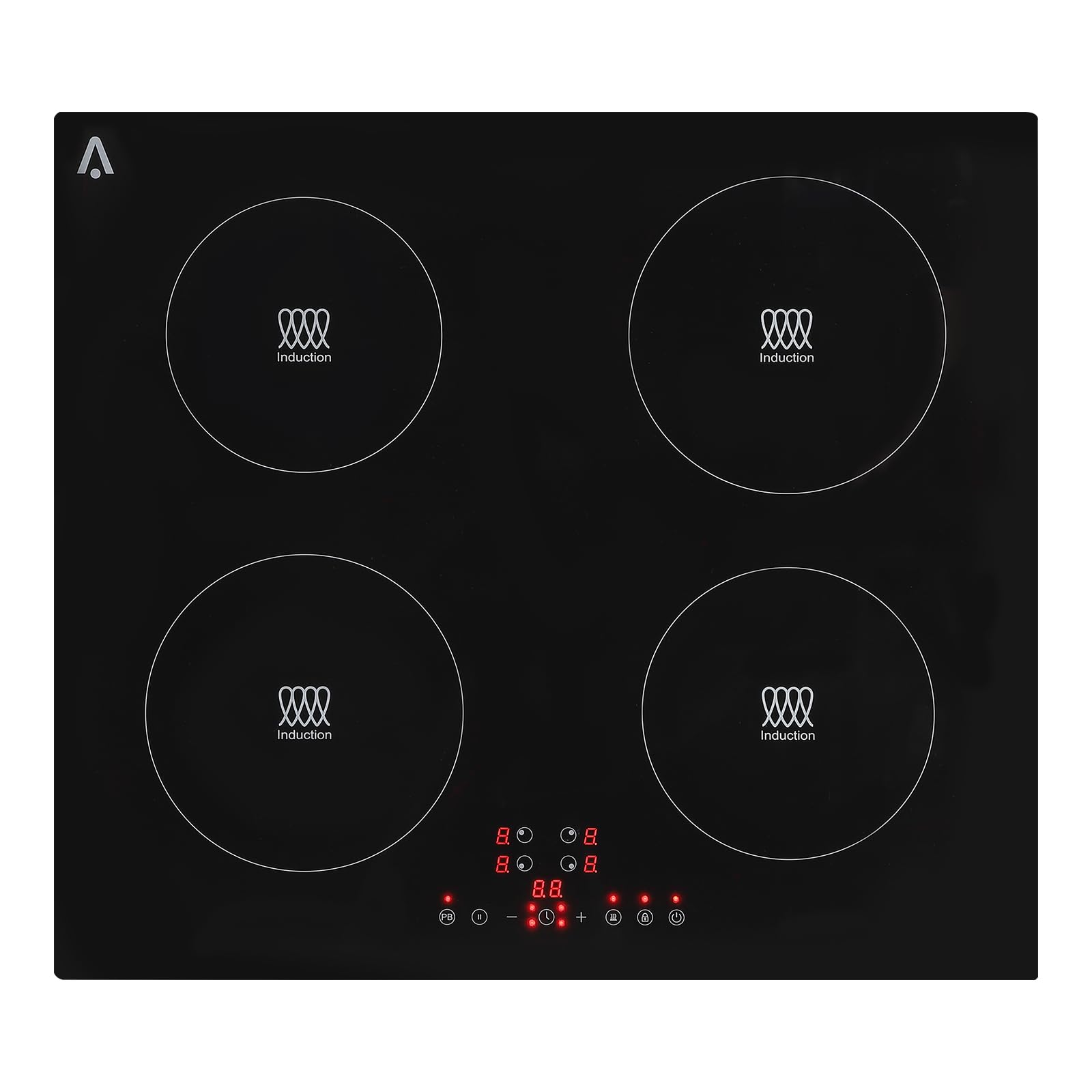 GARVEE 4 Burner Electric Cooktop 7400W Built-In Ceramic Glass Stovetop with Safety Lock & Timer - 240V Black - Perfect for Modern Kitchens, Cooking Classes & Family Meals