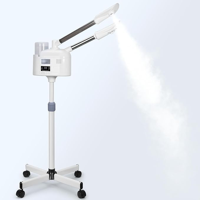 Qtavia Professional 2-in-1 Facial Steamer with Ozone Therapy for Deep Cleansing & Hydration - At-Home Spa Treatment for Glowing Skin