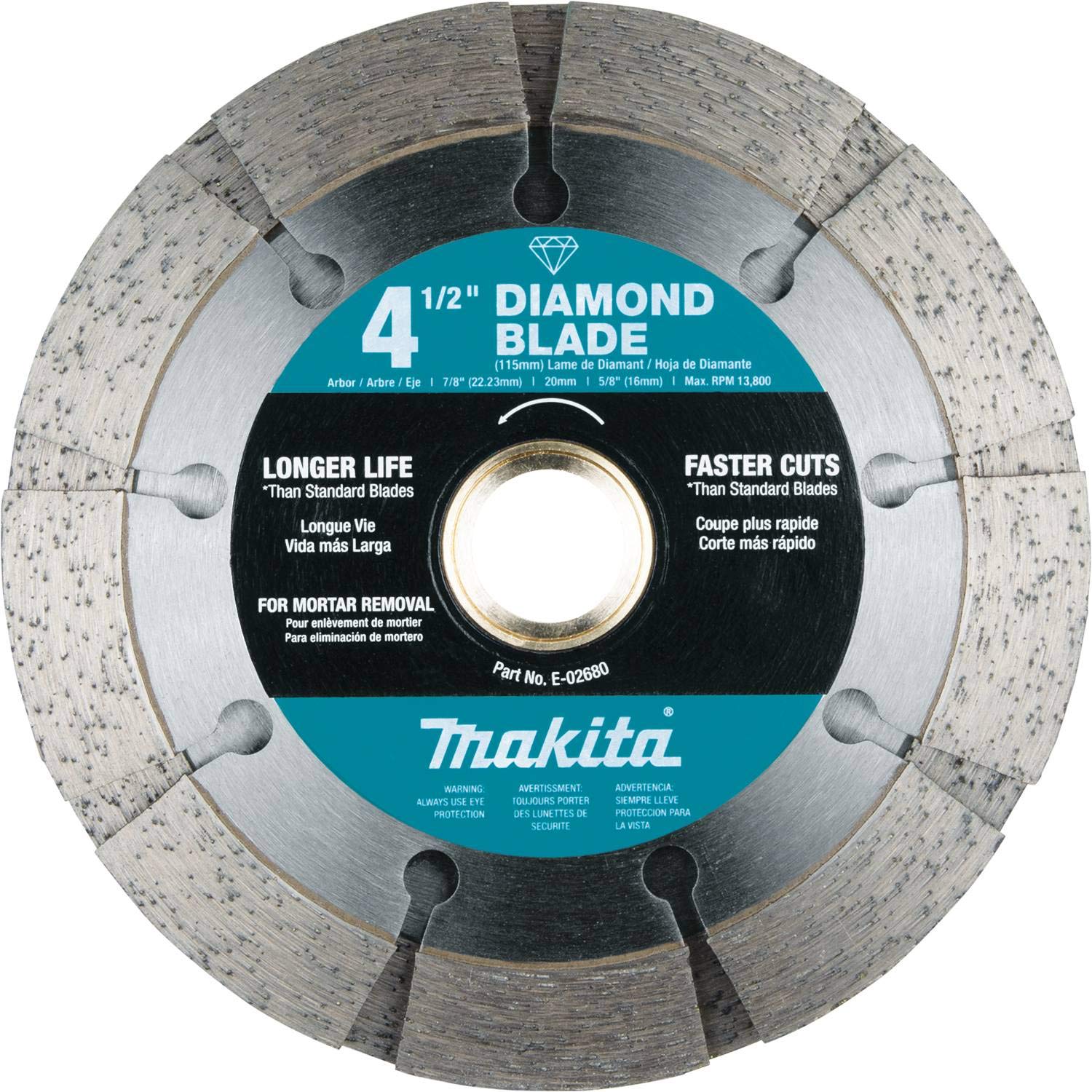 Makita E-02680 4-1/2 Inch Diamond Tuck Point Blade for Masonry & Concrete - Perfect for Tuck Pointing, Grinding, and Cutting in Construction Projects