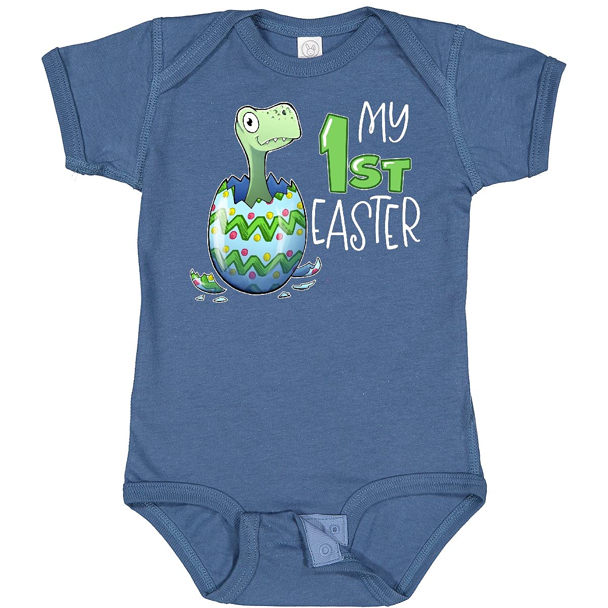 Inktastic My 1st Easter Dinosaur Hatching Easter Egg Baby Bodysuit - Cute Dino Themed Easter Outfit for Newborns & Infants - Perfect for Easter Photos, Egg Hunts & Family Celebrations