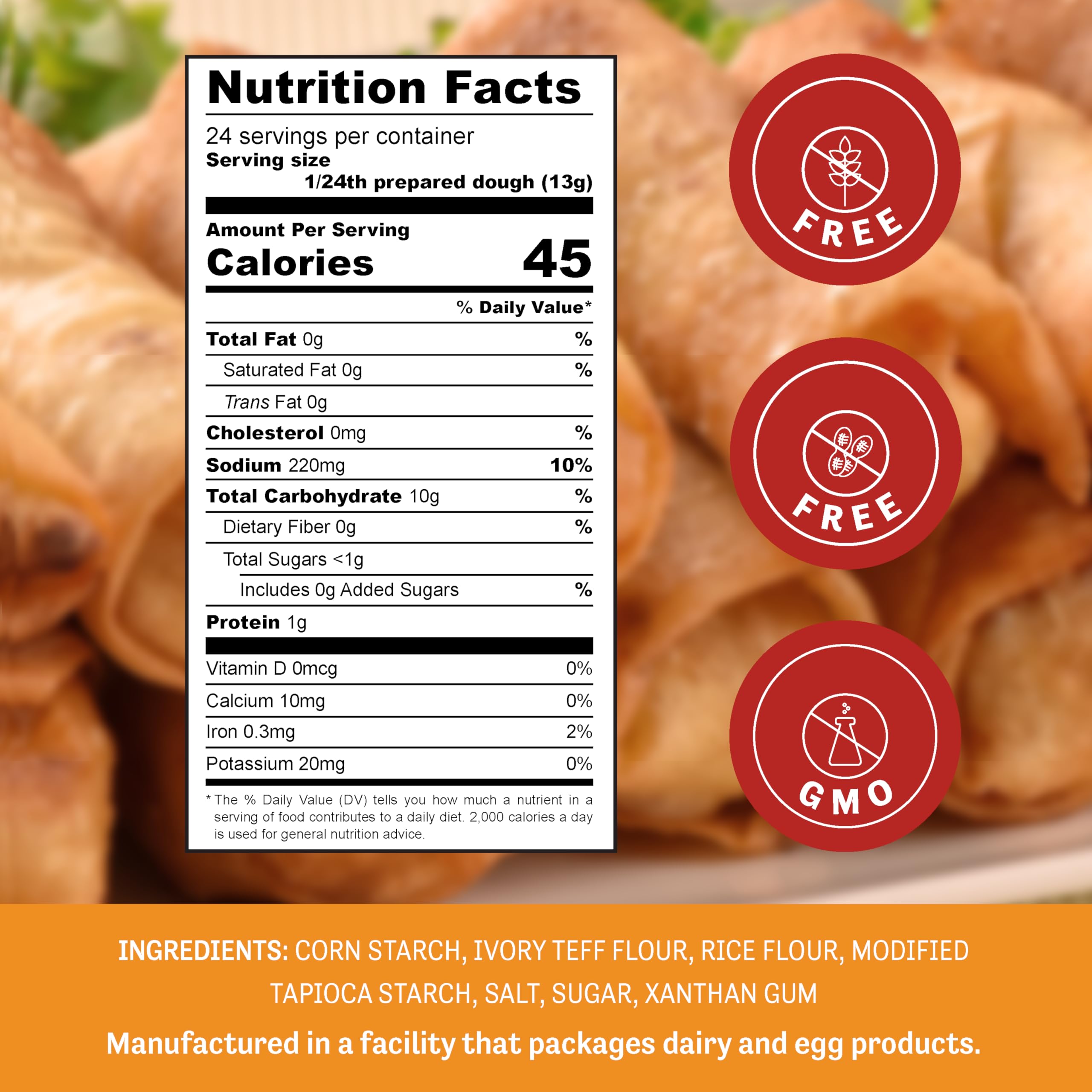 Gluten-Free Egg Roll & Wonton Wrapper Mix - 11oz for Frying & Steaming - Perfect for Asian Appetizers