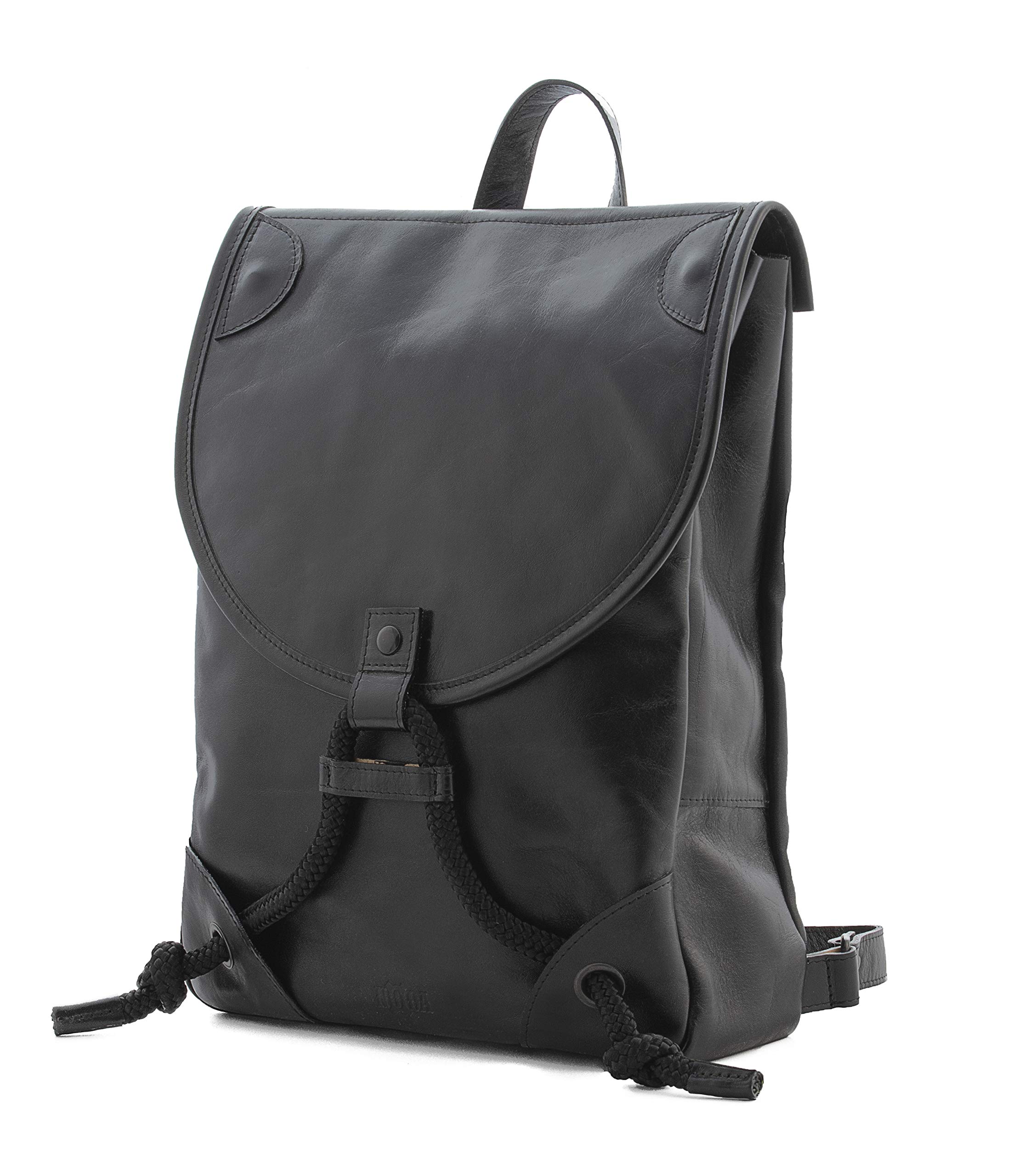 Premium Genuine Leather Backpack for Men & Women - Stylish Black Laptop Bag for Work, Travel & College - Durable Water-Resistant Business Backpack with USB Charging Port