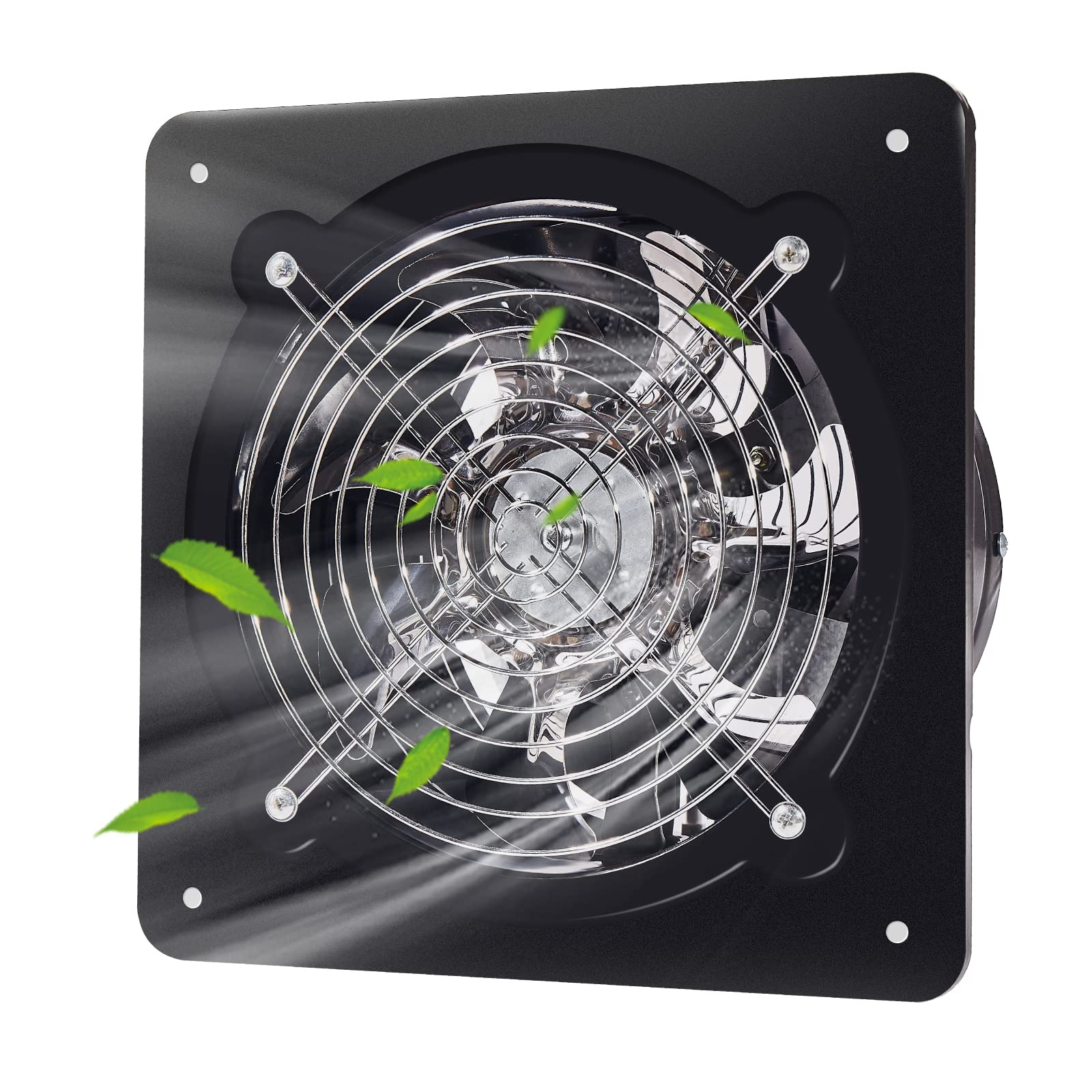 BEVISKkki 8 Inch Wall Mounted Exhaust Fan - 110V 735 CFM High Speed Bathroom Ventilation Fan with Low Noise - 80W Attic Garage Basement Kitchen Window Fan for Home & Commercial Use - Perfect for Humidity Control & Air Circulation