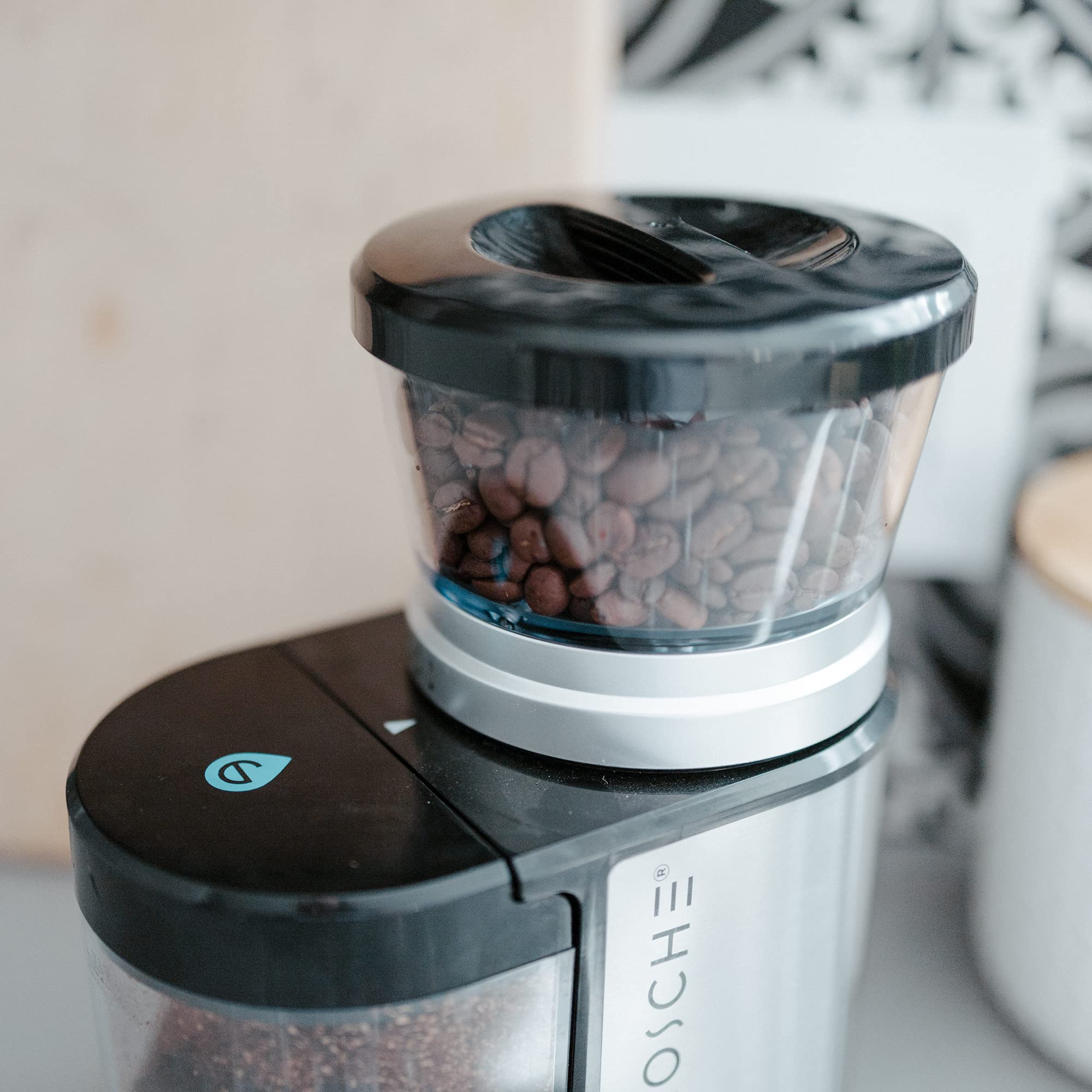 GROSCHE Bremen Coffee Grinder - 20 Adjustable Grind Settings for Espresso, Pour Over & French Press | 12 Cup Large Capacity, Compact Design | Perfect for Home, Kitchen & Office Use | Ideal for Coffee Enthusiasts & Baristas