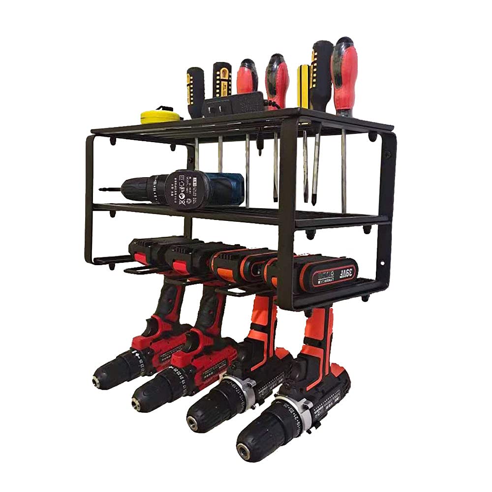 Heavy-Duty Stainless Steel Tool Organizer Wall Mount - Garage Storage Rack for Drill Bits & Tools | Space-Saving Workshop Organization for DIY & Professional Use