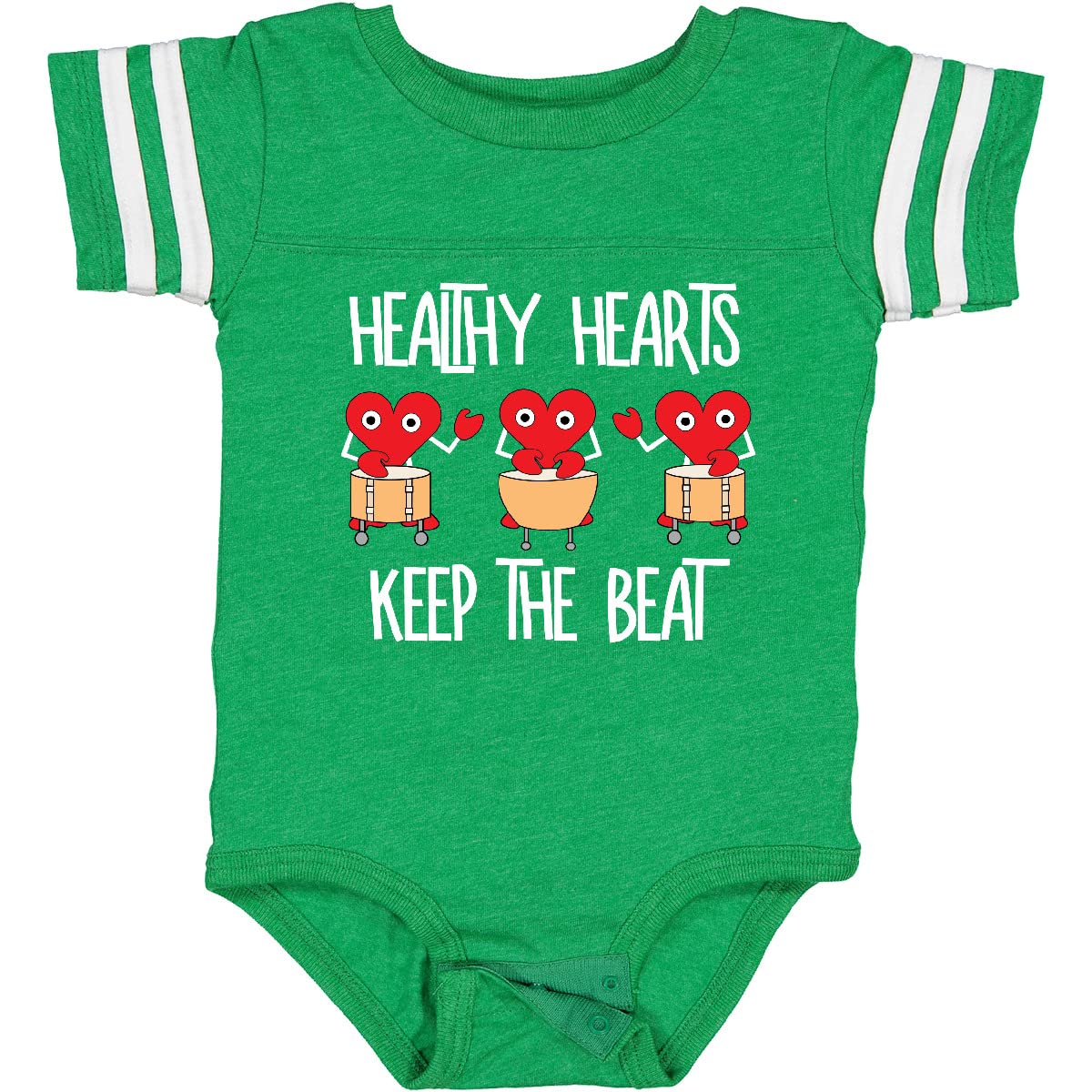 Inktastic Healthy Hearts White Text Baby Bodysuit - Cute Infant Onesie for Newborns & Toddlers - Perfect for Valentine's Day, Family Photos & Everyday Wear