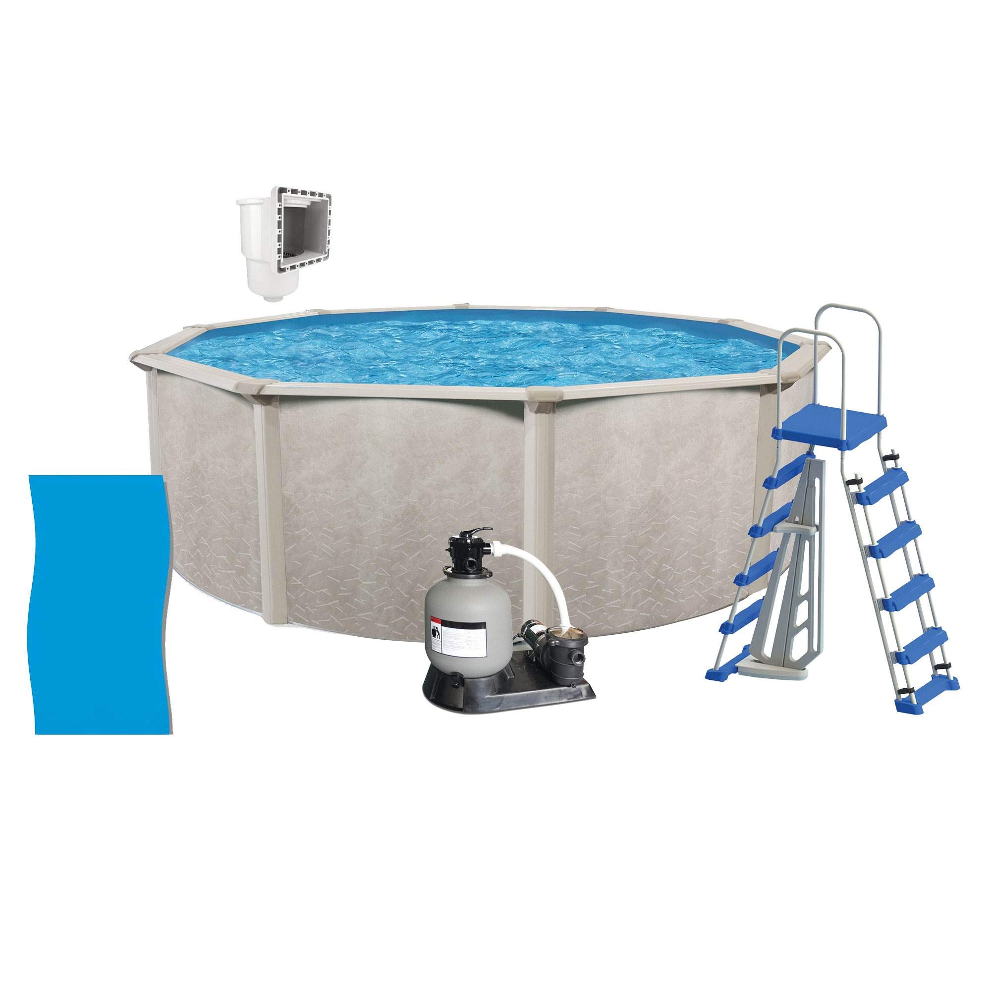 24' Aquarian Steel-Frame Above Ground Swimming Pool Kit with Sand Filter & Pump - Durable Backyard Pool for Family Fun, Summer Parties & Outdoor Relaxation | Phoenix Model