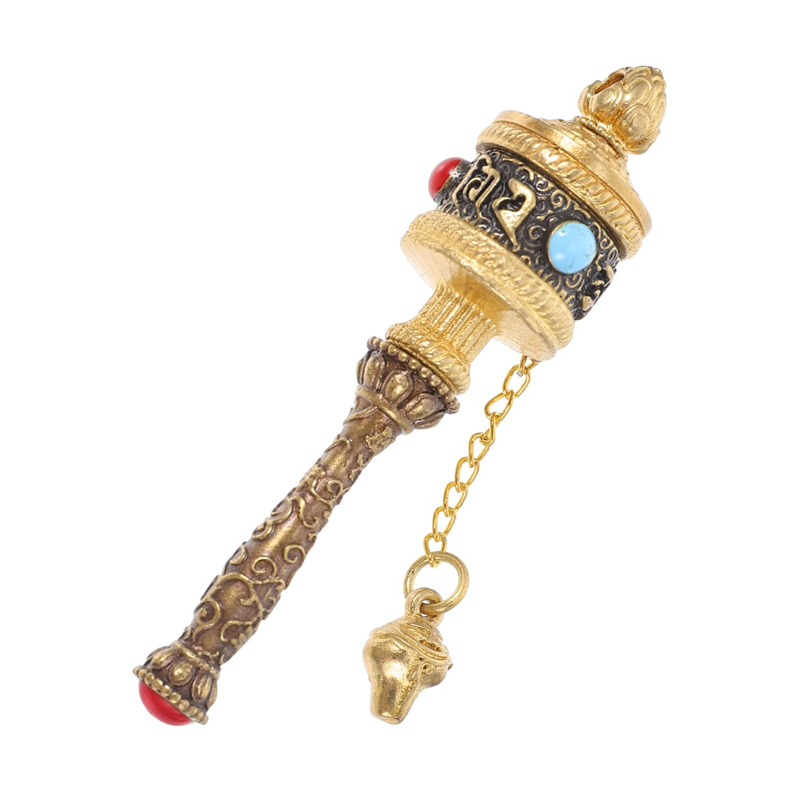 EXCEART Tibetan Buddhist Prayer Wheel - Authentic Nepal Handmade Feng Shui Pendant for Home & Car Protection - Spiritual Meditation & Positive Energy Decor