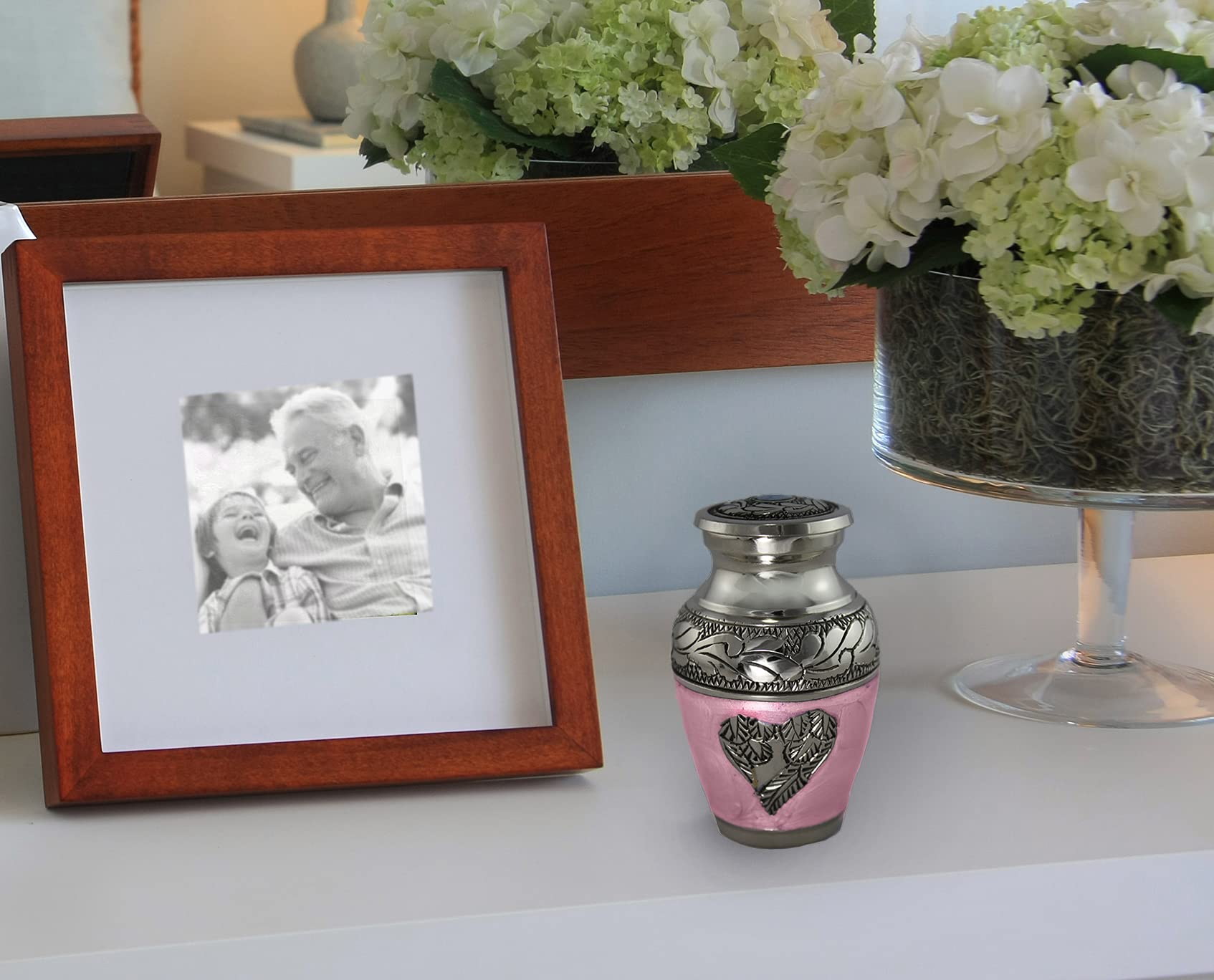 Pink Loving Angel Keepsake Urn for Human Ashes - Velvet Gift Box Included - Memorial Cremation Urn for Loved Ones - Perfect for Home Memorials, Funeral Services & Keepsake Display