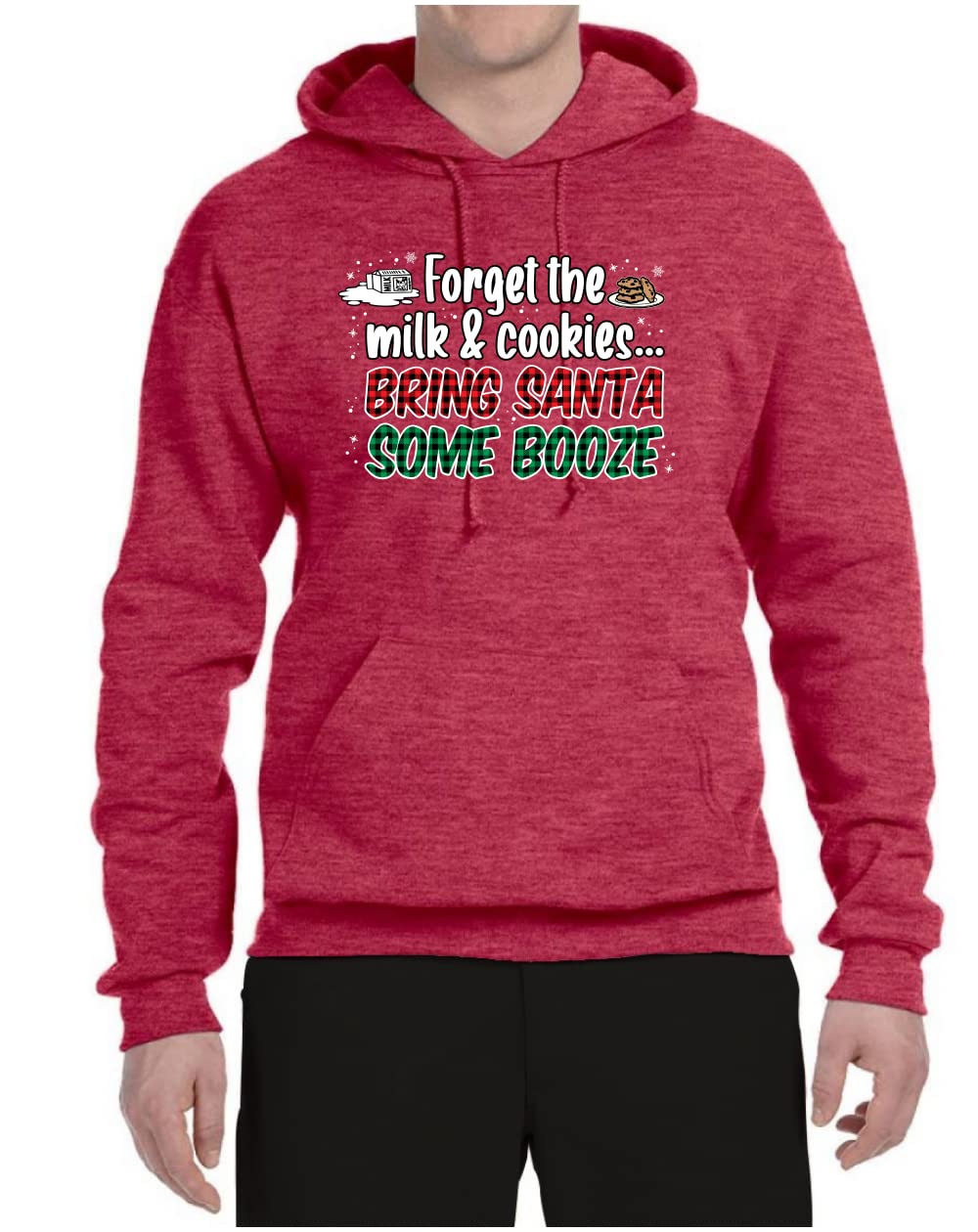 Wild Bobby Santa Booze Graphic Hoodie - Funny Christmas Unisex Sweatshirt for Holiday Parties & Gifts | Cozy Winter Apparel for Men & Women