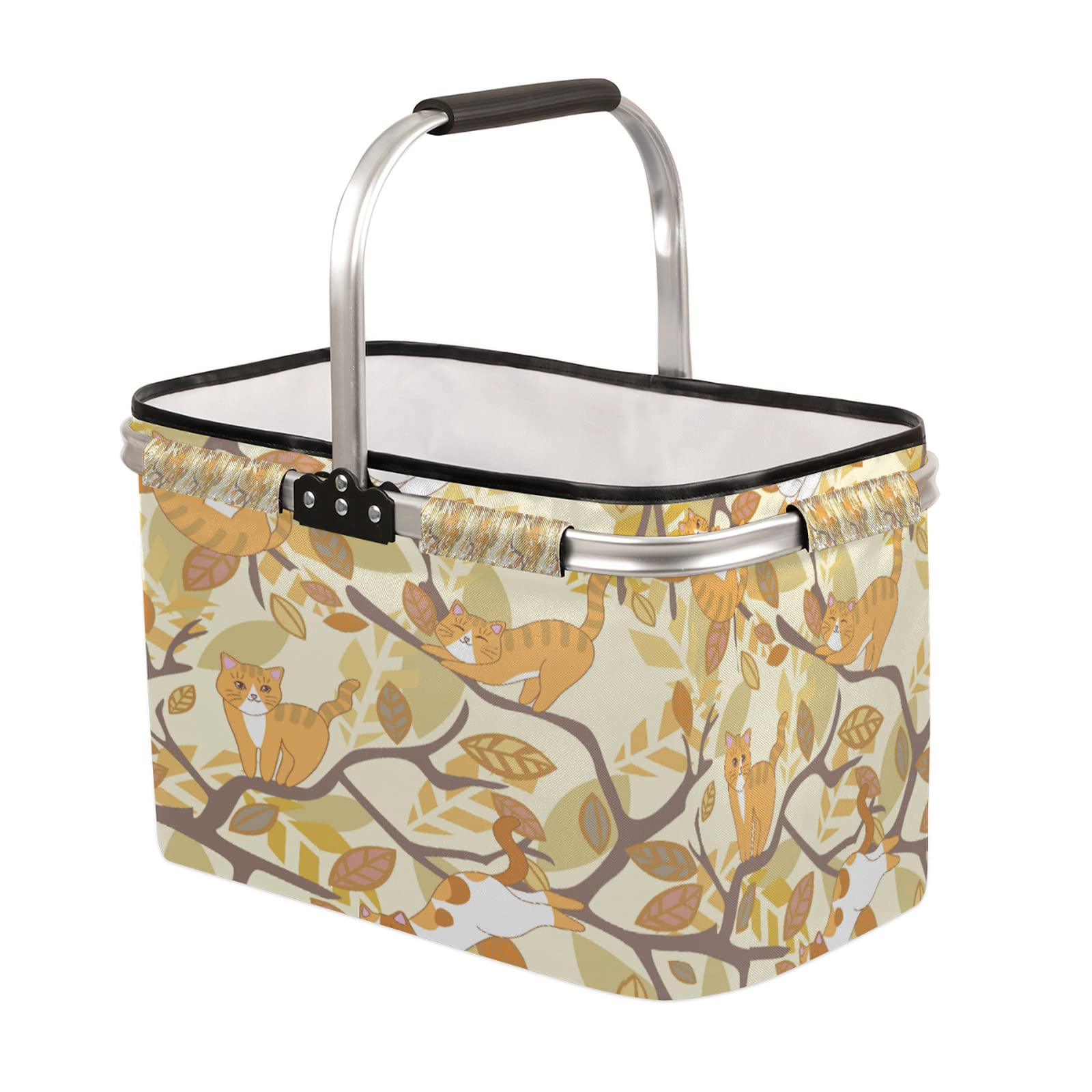 Eco-Friendly Collapsible Large Market Basket - Heavy Duty Reusable Shopping Tote Bag with Handles for Groceries, Picnics & Travel | Foldable Storage Solution for Camping, Beach Trips & Everyday Use