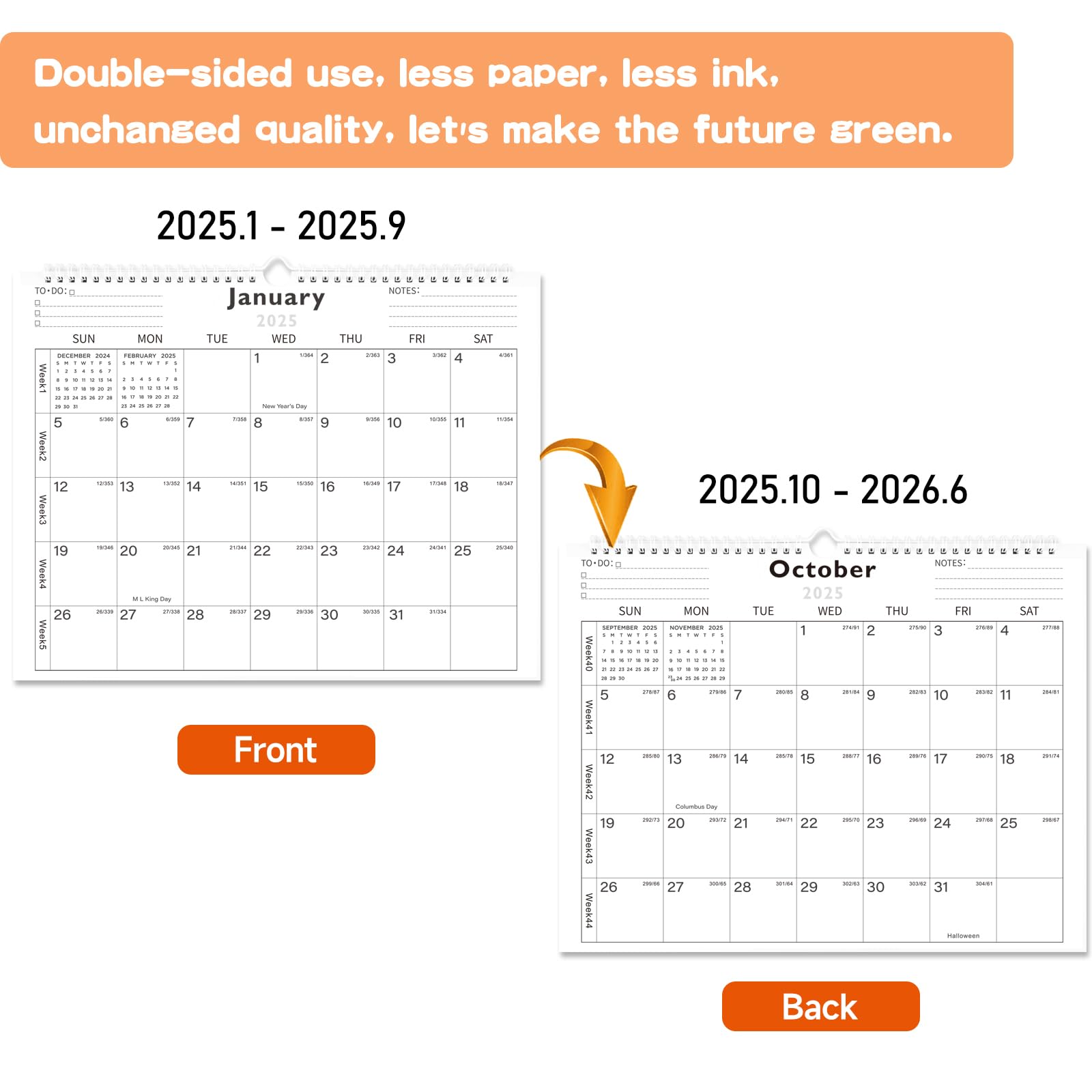 2025-2026 Wall Calendar with Julian Dates | 18-Month Planner from January 2025 to June 2026 | 14.7 x 11.5 Inch Thick Paper Monthly Calendar | Perfect for Office, Home & School Planning | Great Holiday Gift for Christmas & New Year