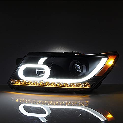 Xtune LED Light Bar DRL Projector Headlights - Black (PRO-JH-DJ09-LBBRL-BK) by Akkon | High-Performance Daytime Running Lights for Trucks, Jeeps & Off-Road Vehicles | Durable Weatherproof Design for Adventure & Night Driving