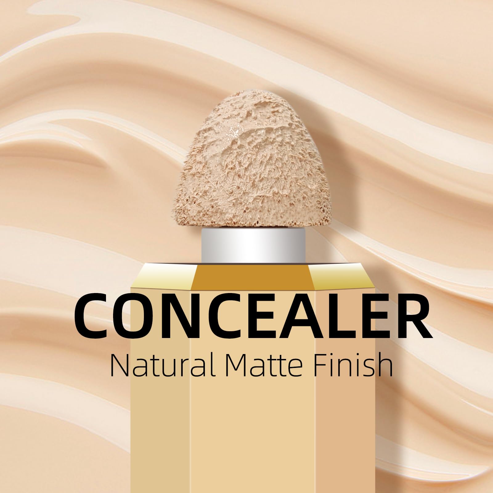 Liquid Concealer Makeup - Full Coverage Cream Concealer with Cushion Applicator | Highly Pigmented, Hydrating & Waterproof | Natural-Looking Finish (#05 Natural) | Perfect for Daily Makeup, Dark Circle Coverage & Blemish Concealing