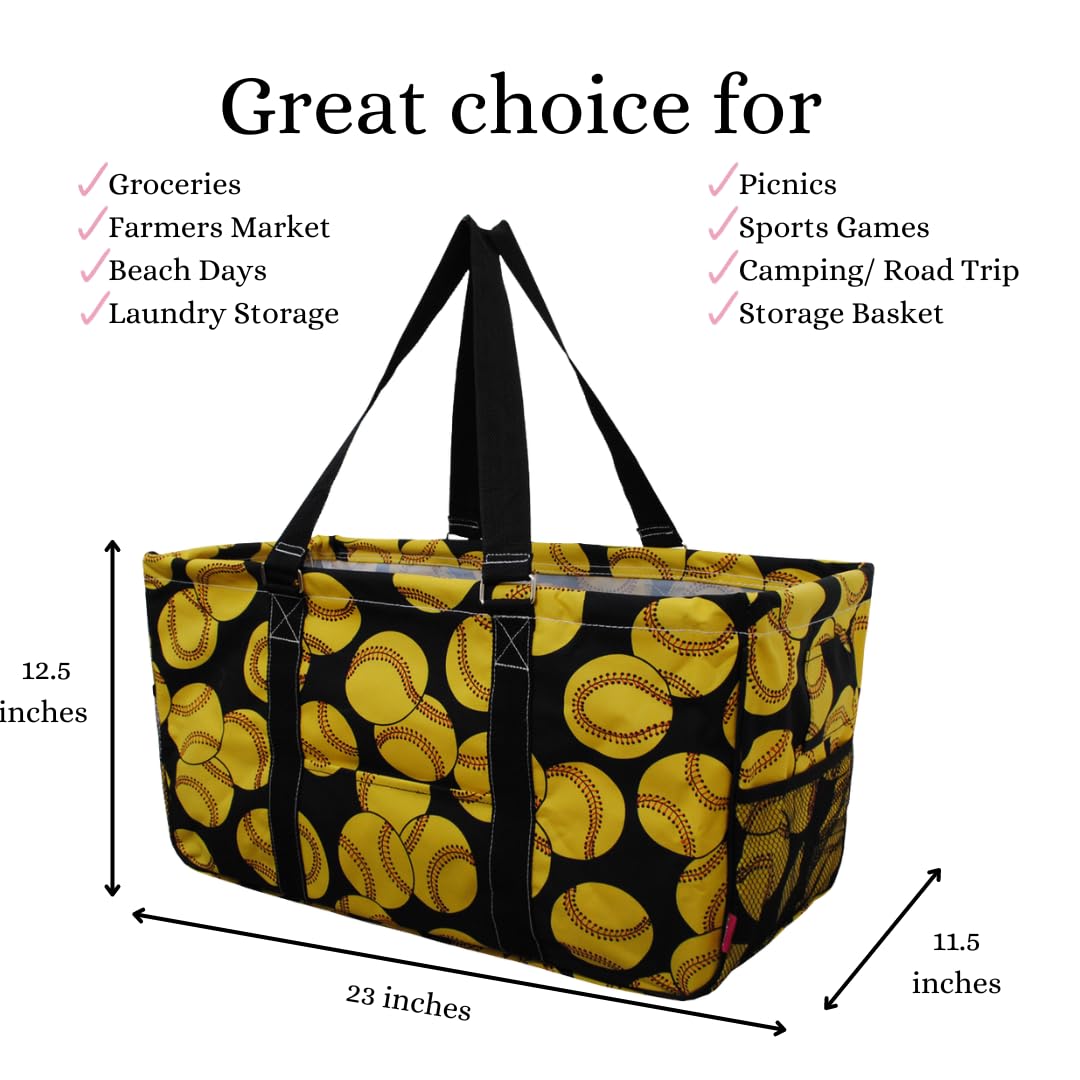 NGIL Extra Large Reusable Grocery Tote Bag - Foldable Collapsible Shopping Bag for Groceries, Storage, Picnic, Beach - Perfect for Supermarket, Travel & Outdoor Activities